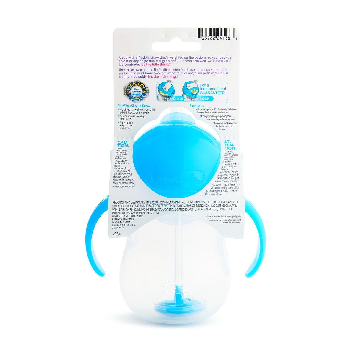 Vaso Antiderrame Weighted Con Asas 207 Ml Munchkin - Celeste-4