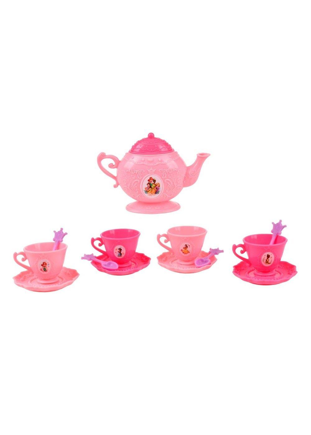 Mini Set De Té Con Cucharas - Princesas Tetera Rosa Claro-9