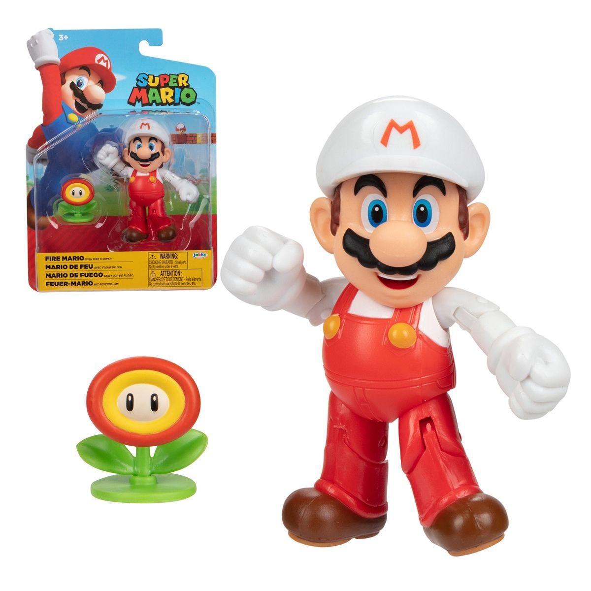 Super Mario Figura 10 Cm Nintendo - Mario De Fuego-0