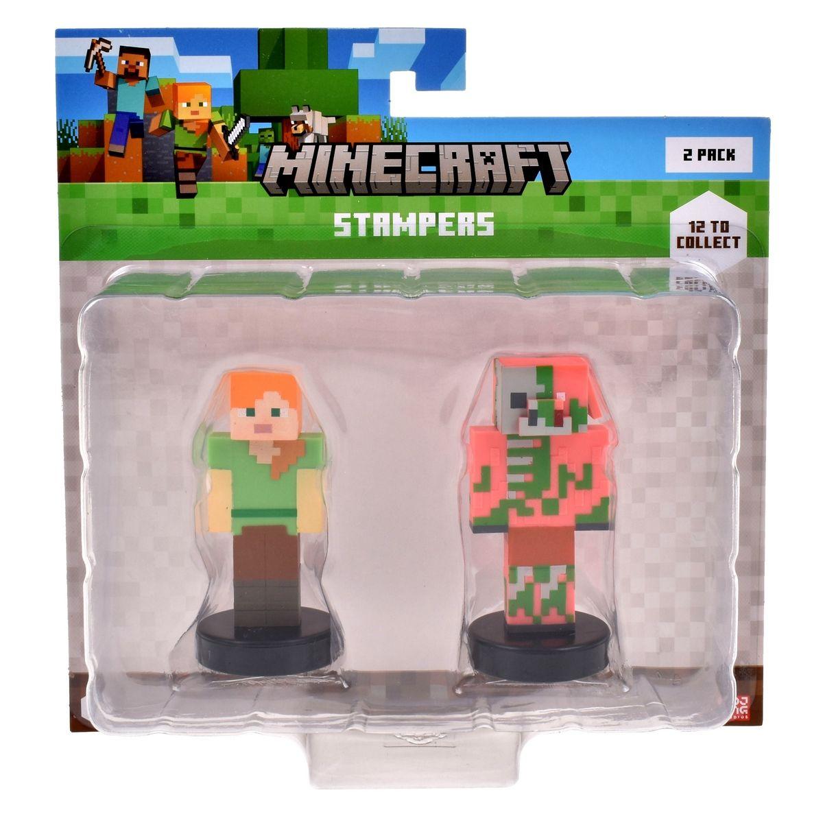 PACK DE 2 FIGURAS TIMBRE MINECRAFT - ALEX-2