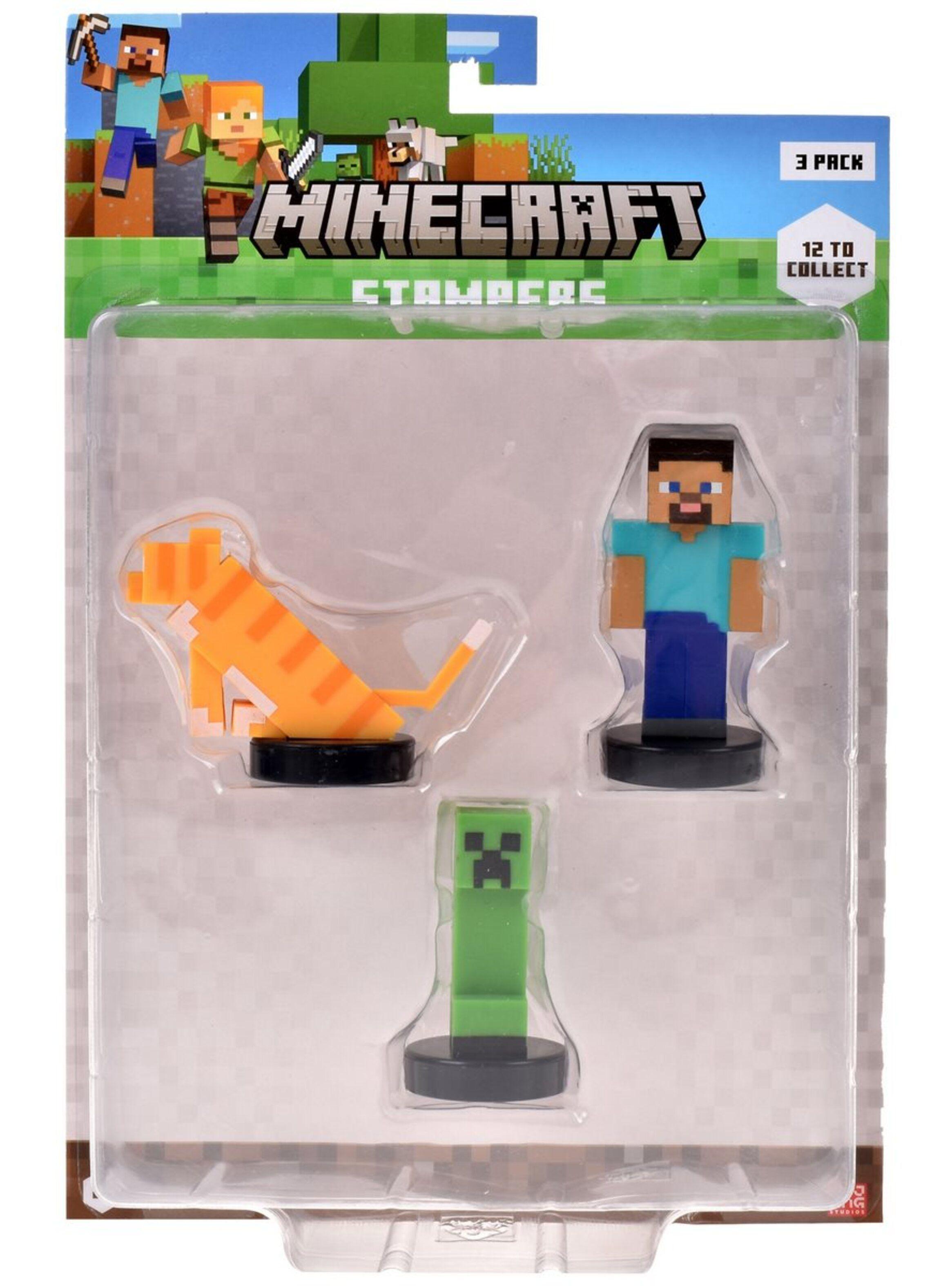 PACK DE 3 FIGURAS TIMBRE MINECRAFT - STEVE-2