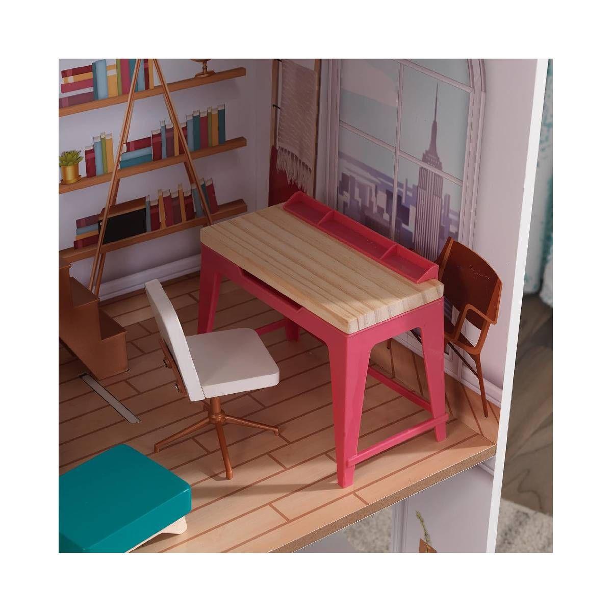 Casa Muñecas Rowan De Madera De 3 Pisos, 3 Piezas-5