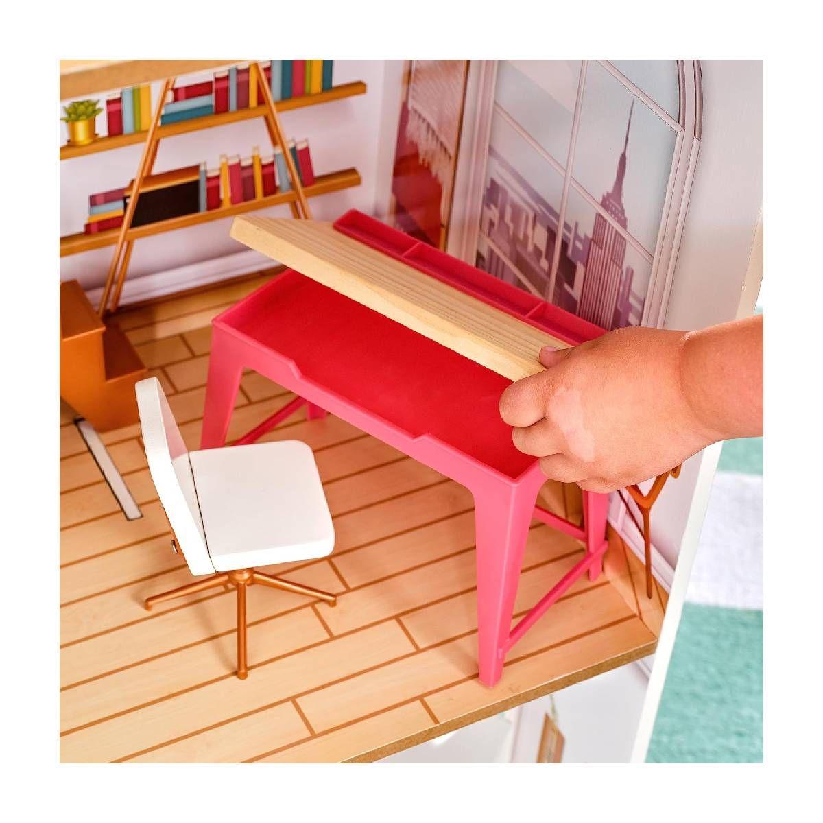 Casa Muñecas Rowan De Madera De 3 Pisos, 3 Piezas-8
