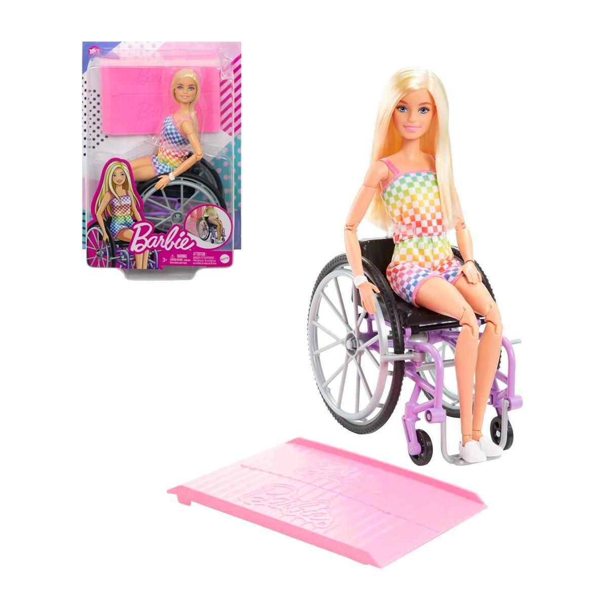 Barbie Fab Muñca Fashionista Silla De Ruedas Morada-0