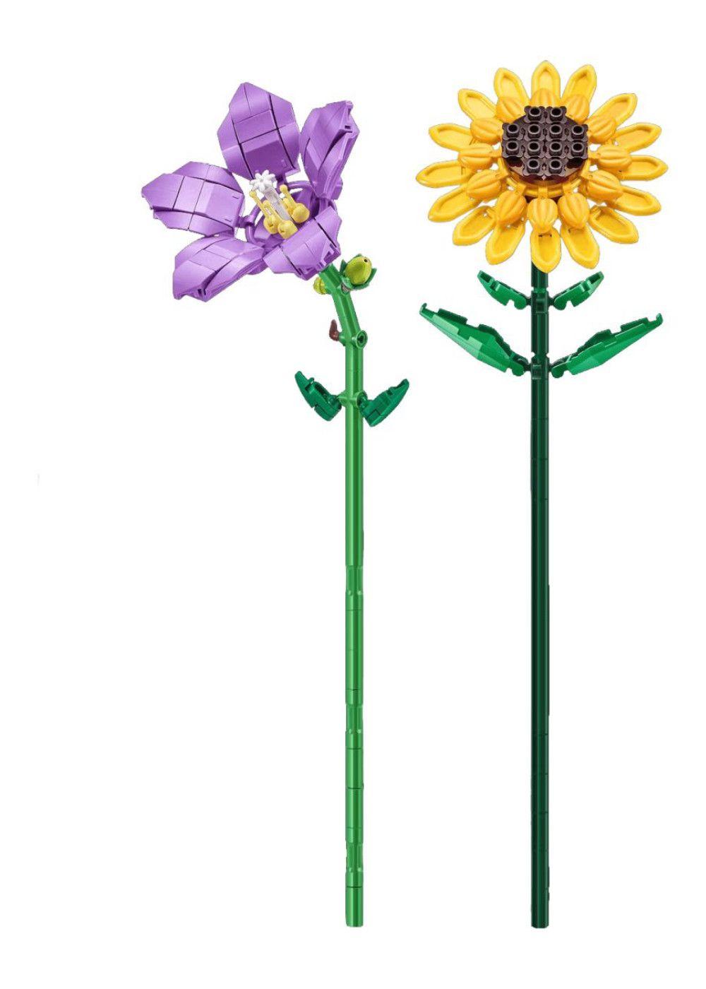 SET BLOQUES FLORES MAX - CON DIFERENTES MODELOS DE PIEZAS - PLATYCODON Y GIRASOL-3