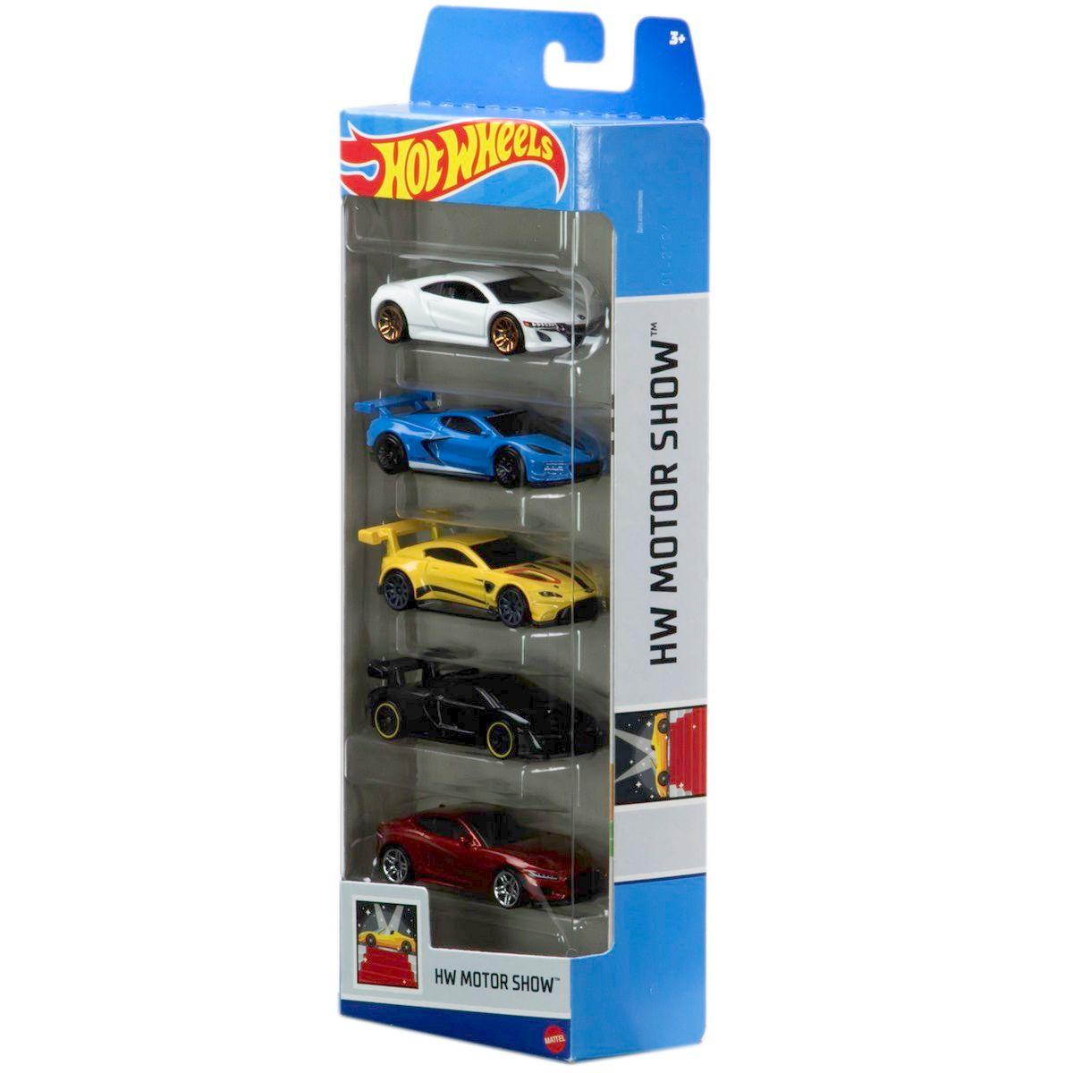 PACK 5 AUTOS BASICOS HOTWHEELS - HW MOTOR SHOW-1
