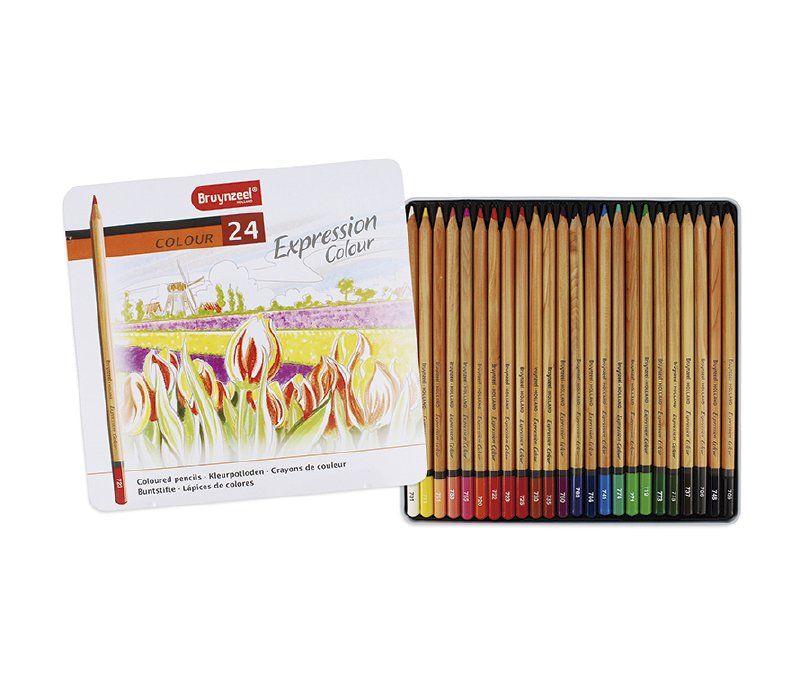 Lapices Expression 24 Colores Caja Metalica-0