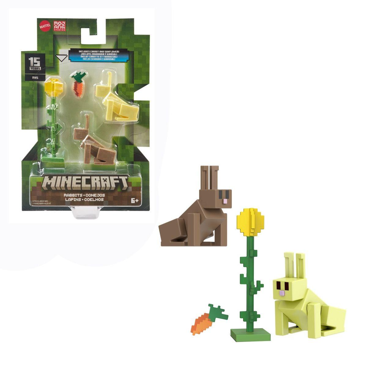 MINECRAFT CORE FIGURA DE 8CM CON CRAFTING  MATTEL - CONEJOS-0