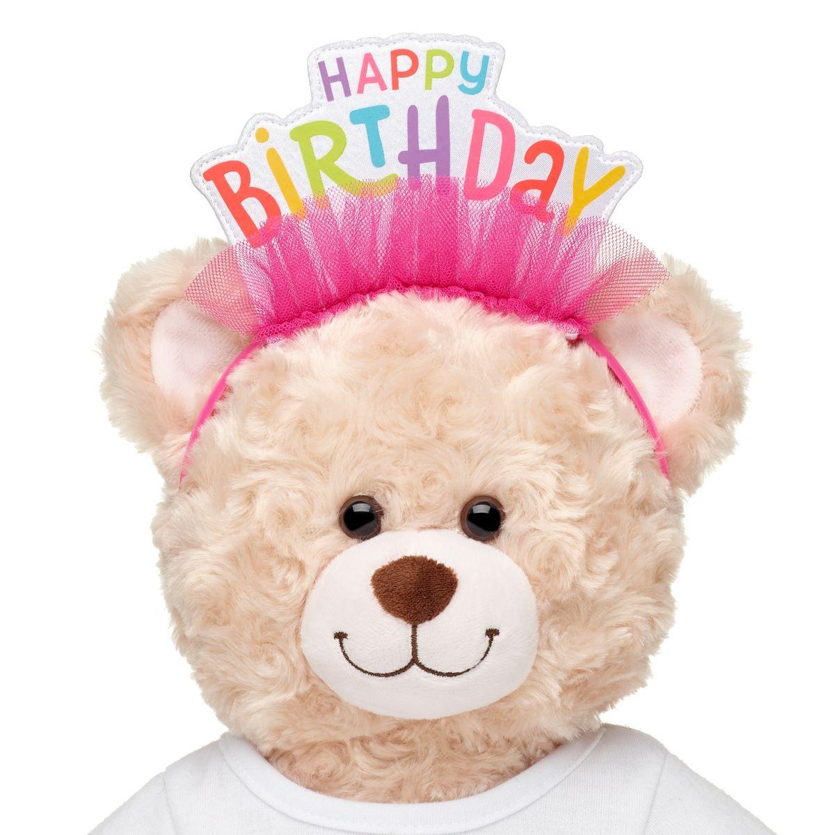 Cintillo cumpleaños rosado Build a Bear accesorios peluche-2