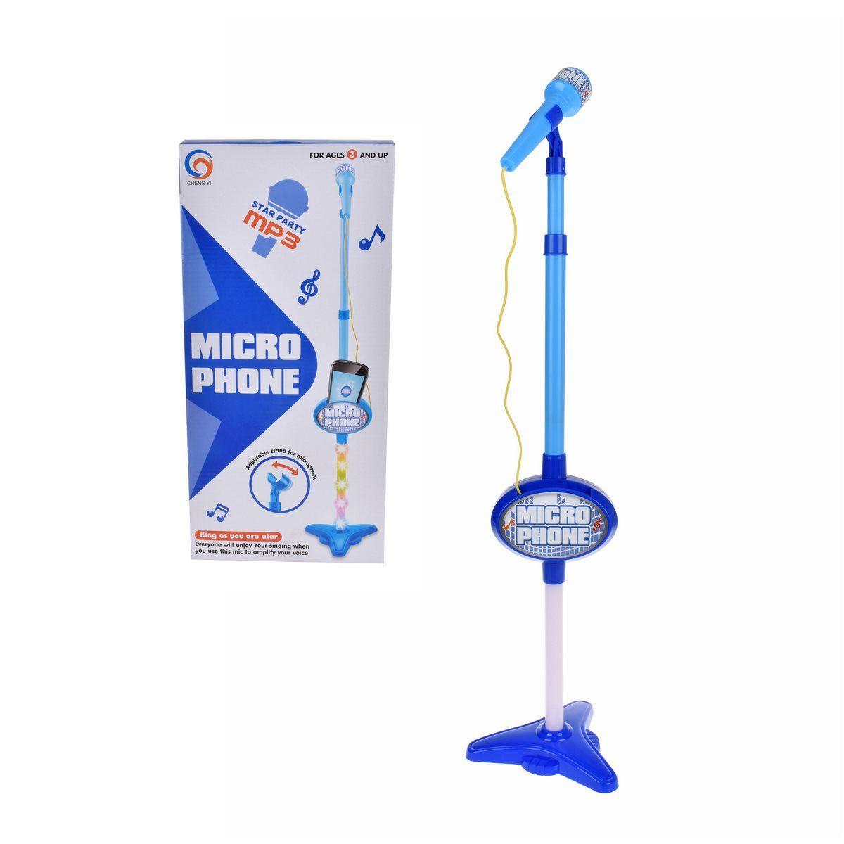 Microfono Pedestal Ajustable Con Mp3 Y Luces-0