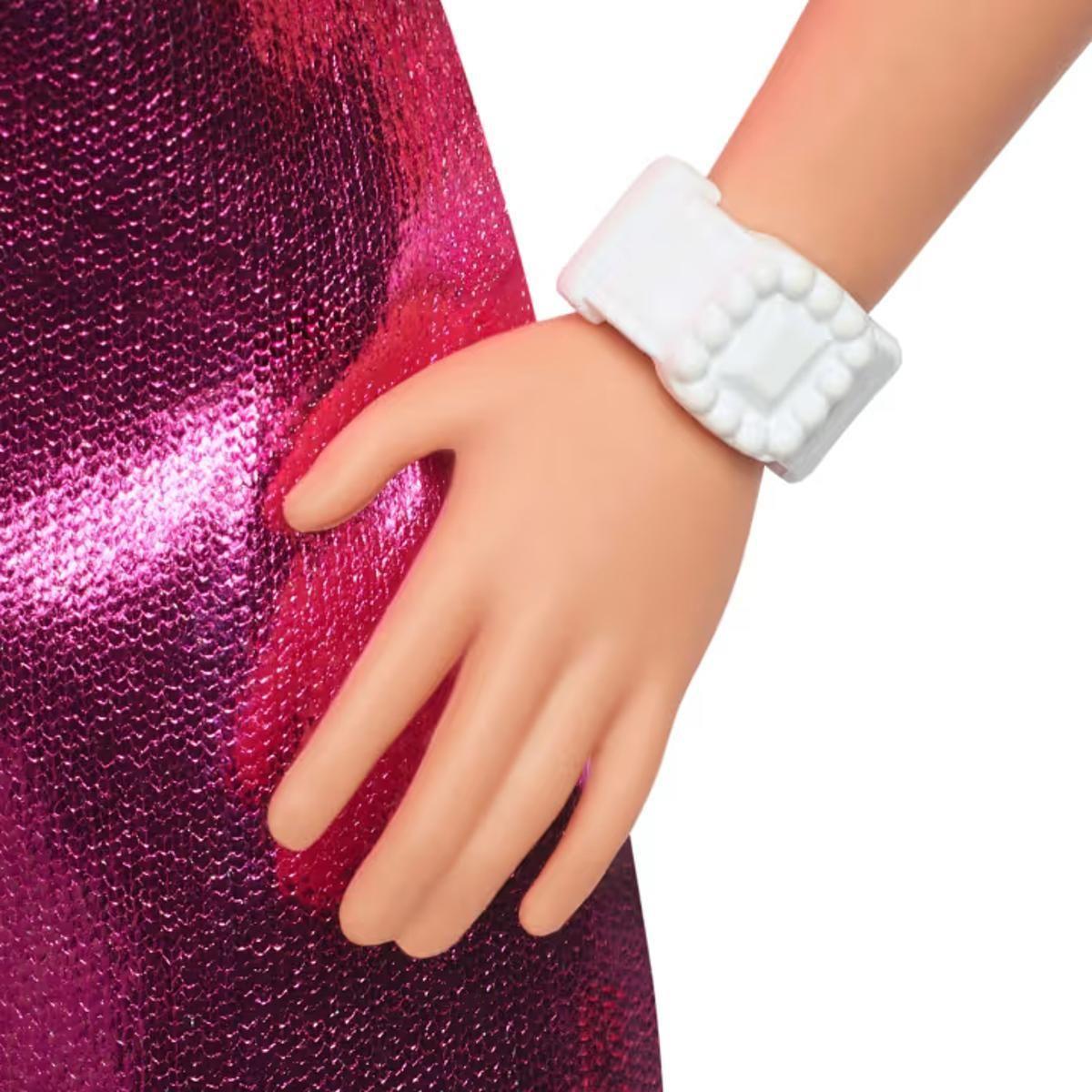 BARBIE FASHIONISTAS - VESTIDO ROSA METALICO-3