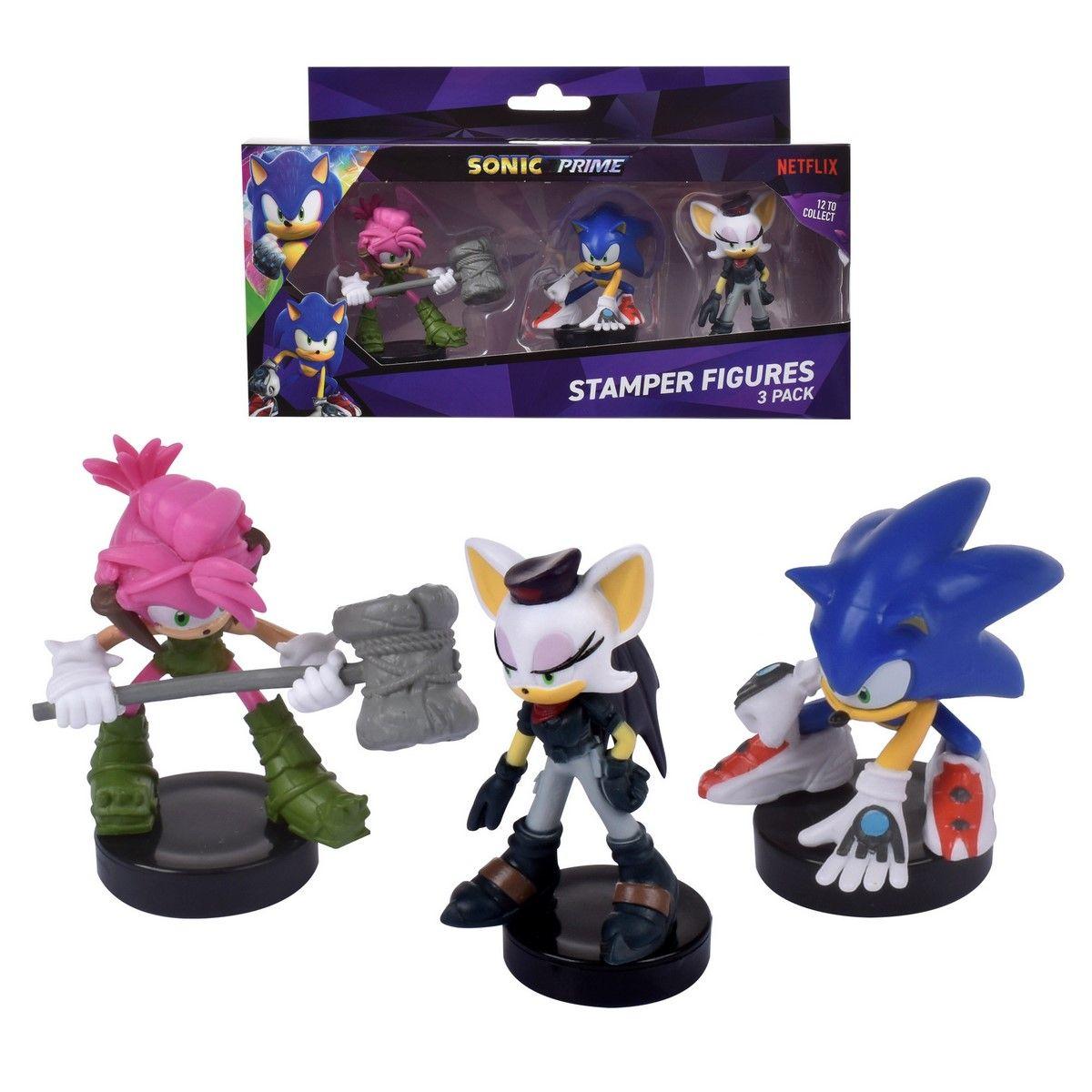 Pack 3 Figuras Timbre De 7 Cms Sonic - Rebel Rouge-0