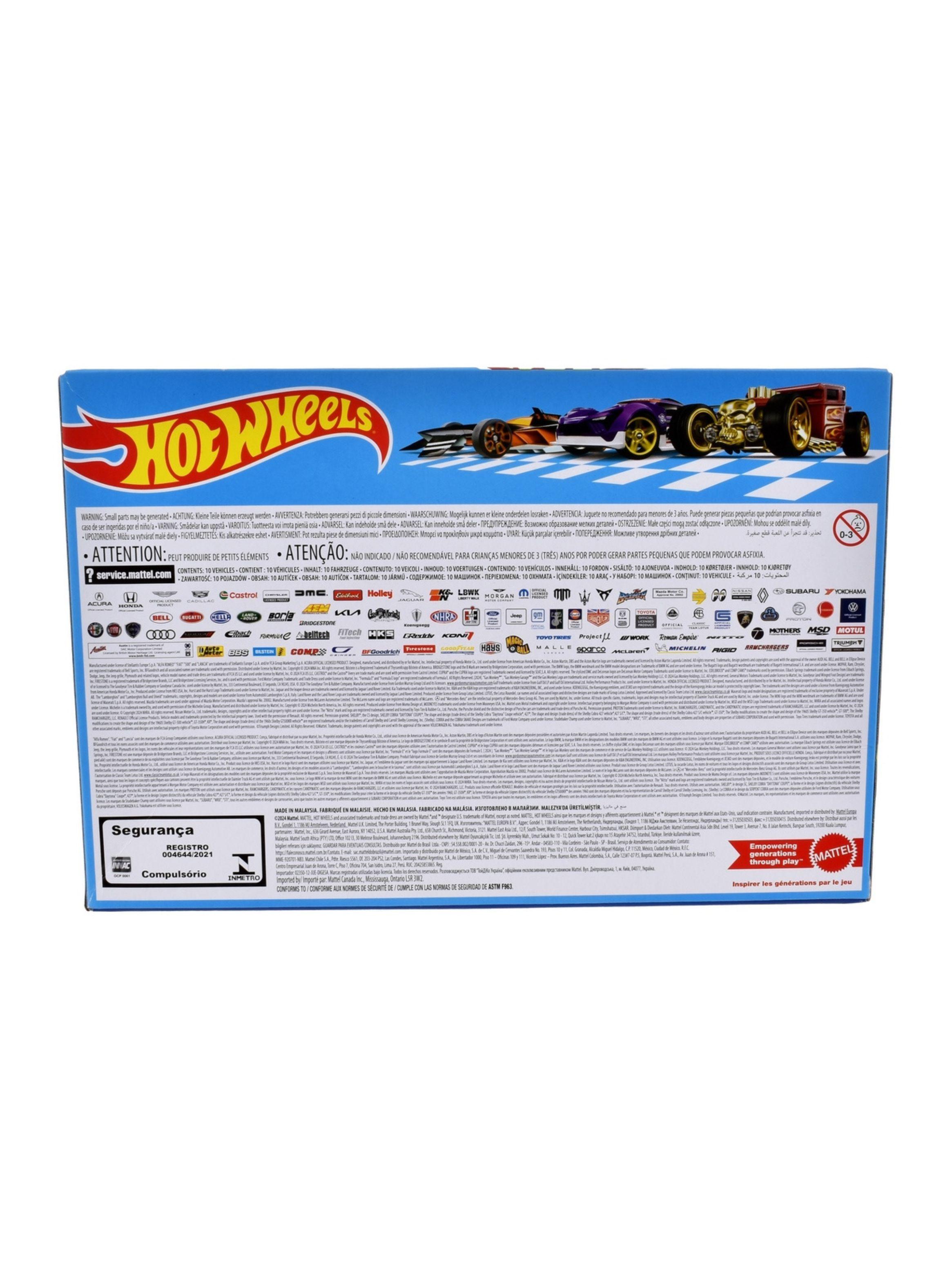 Set de vehículos Hot Wheels colección 10 autos-2