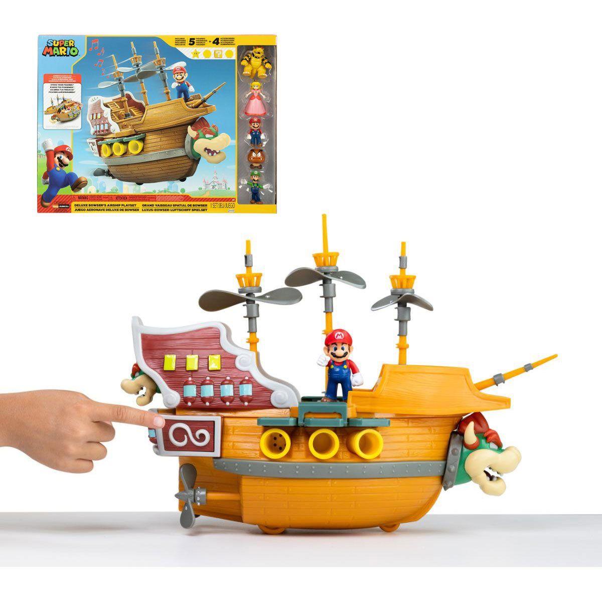 NINTENDO 6 CM  PLAYSET SUPER MARIO BOWSER BARCO DELUXE-0