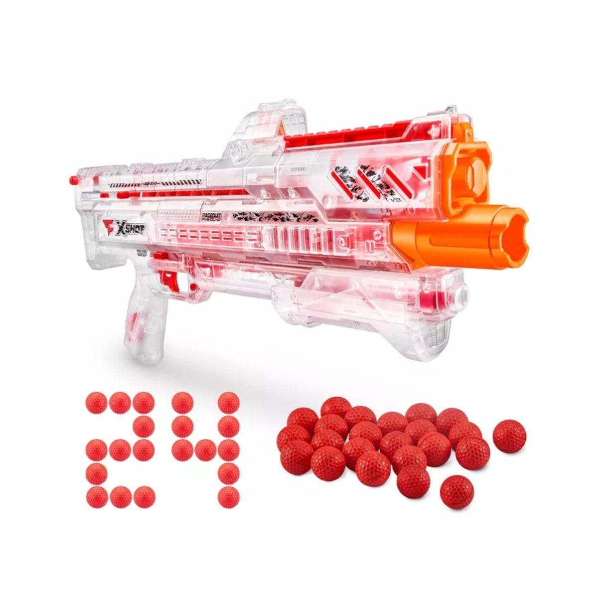 Lanzador Transparente Orbit Con 24 Pelotas X-shot Chaos-5