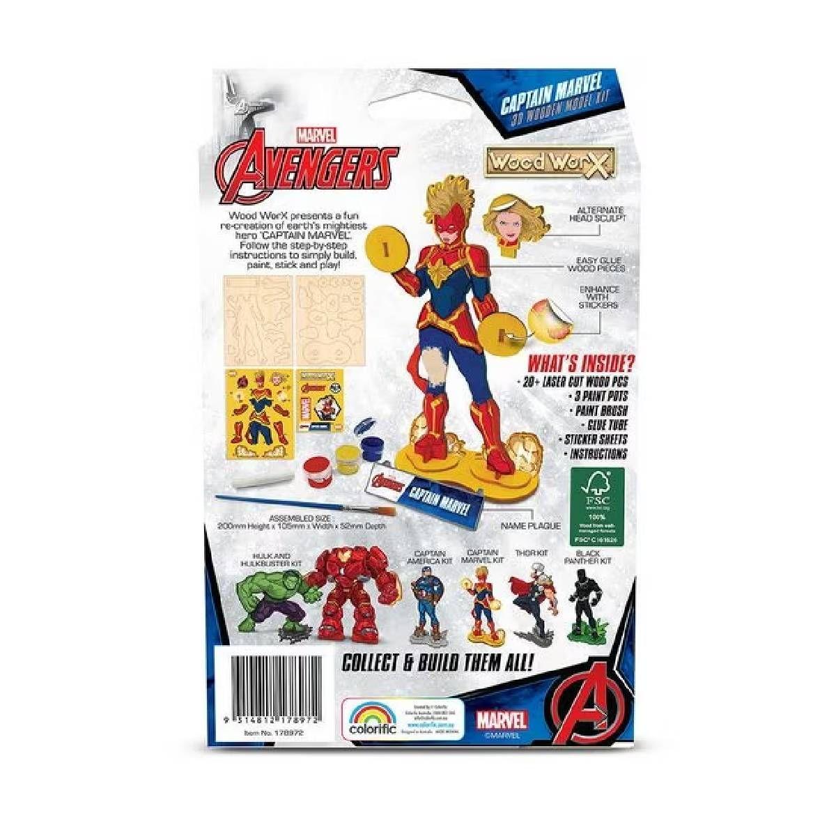 Wood Worx Marvel - Capitan Marvel-3