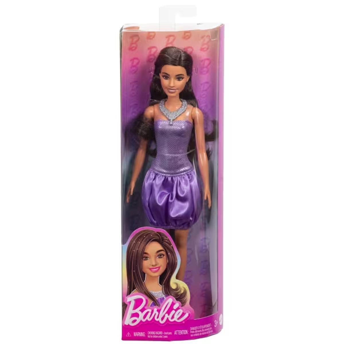 BARBIE FASHIONISTAS - VESTIDO METALICO MORADO-2
