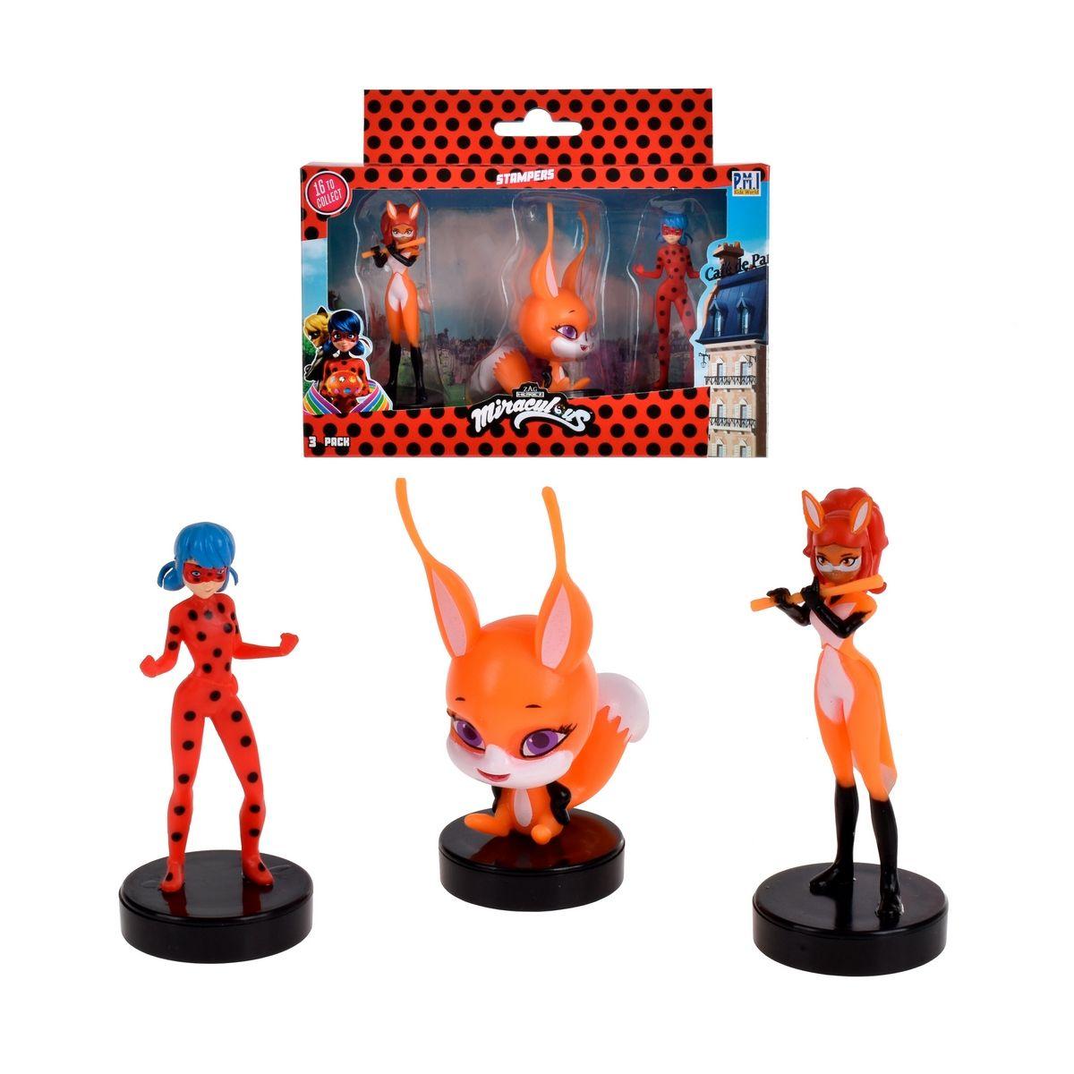 Pack 3 Figuras Timbre Miraculous - Trixx-0