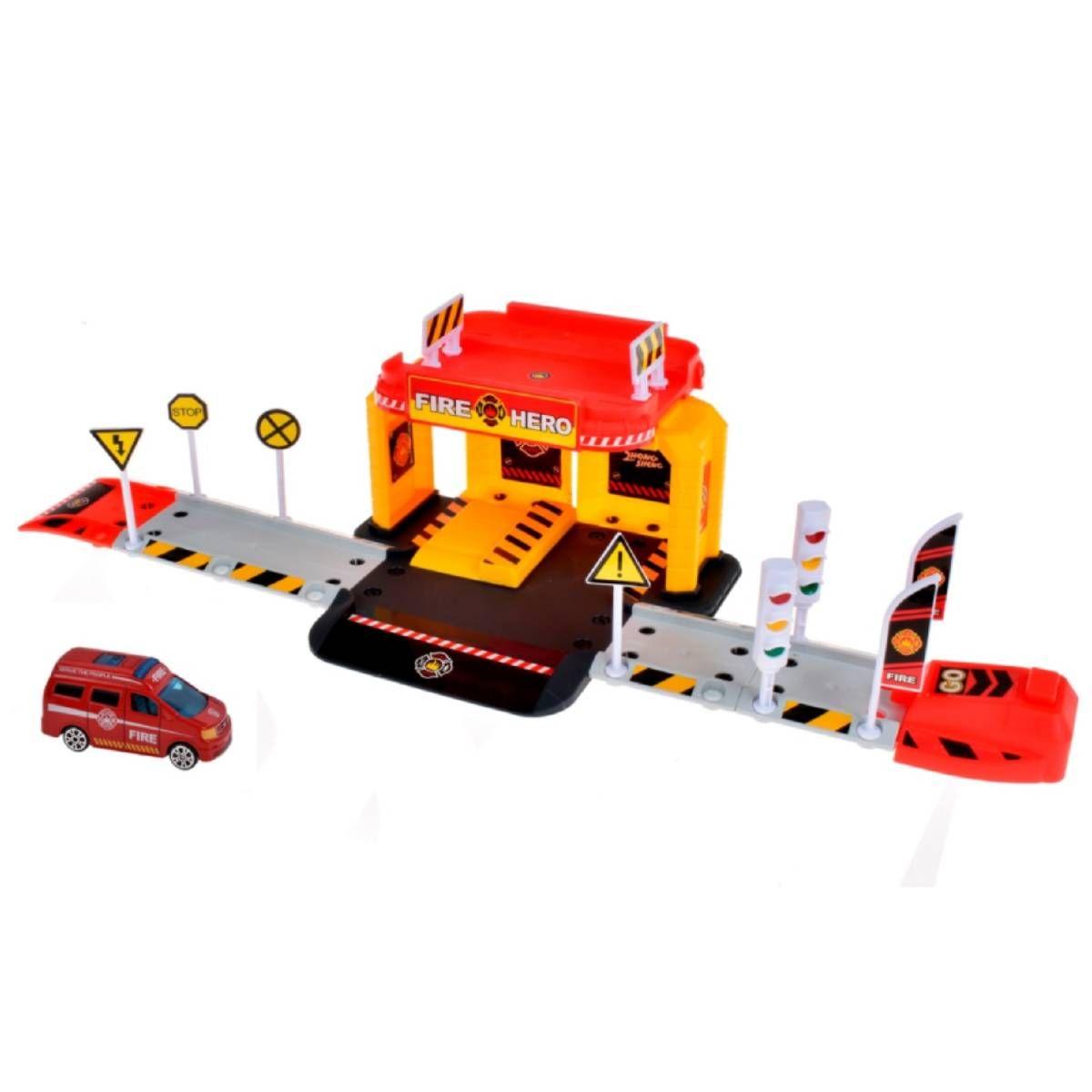 Estacion De Bomberos 30 Piezas - Furgon-1