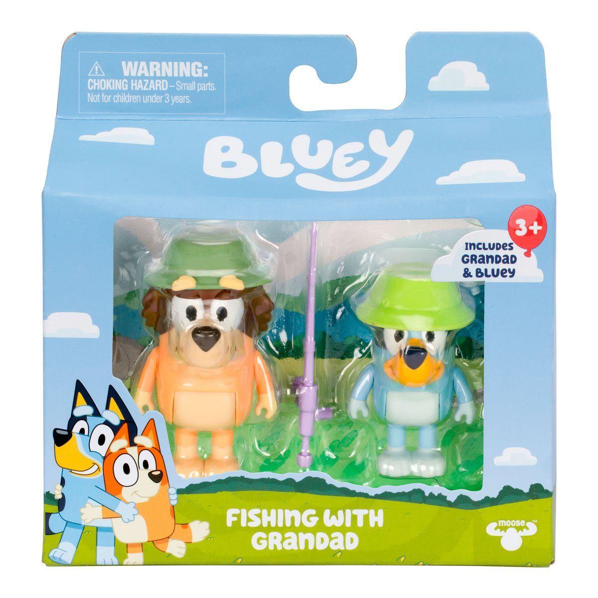 BLUEY PACK 2 FIGURAS PERSONAJES - PESCANDO CON EL ABUELO-2