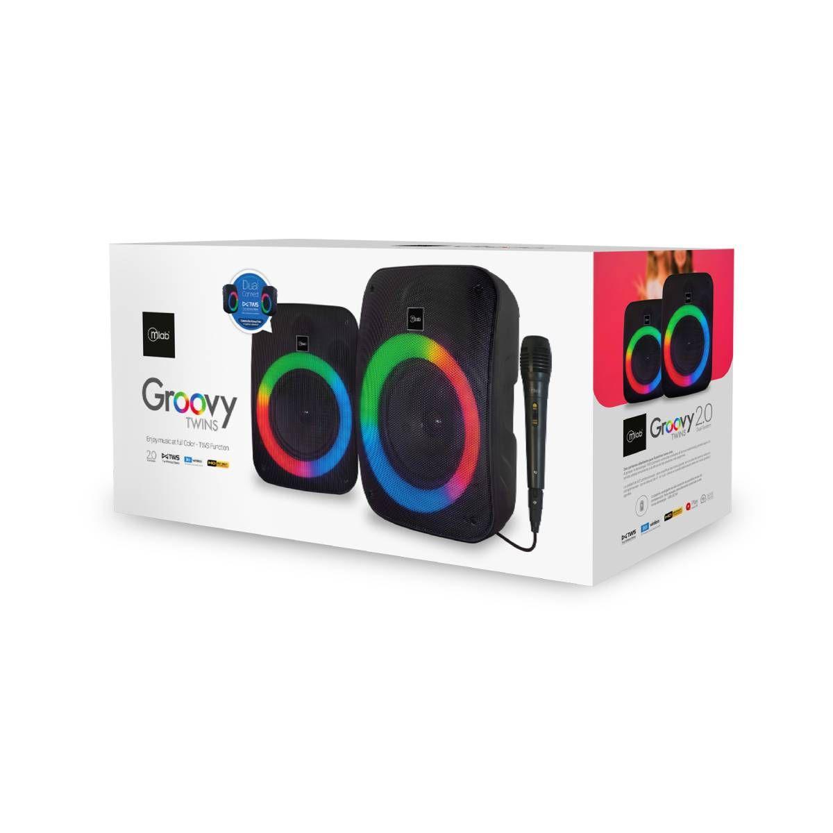 Dos Parlantes Twins Con Iluminacion Led Groovy Microlab-7