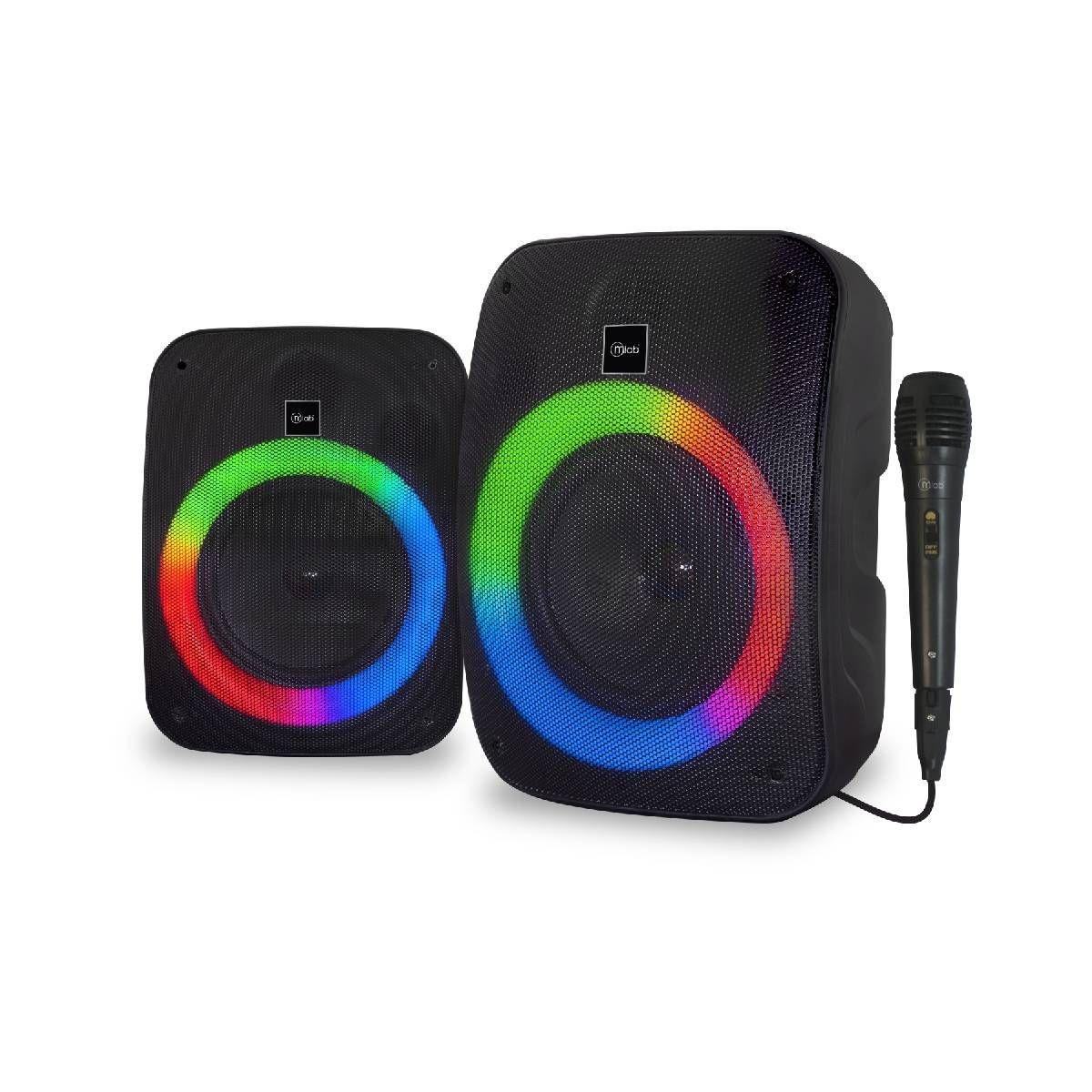 Dos Parlantes Twins Con Iluminacion Led Groovy Microlab-0