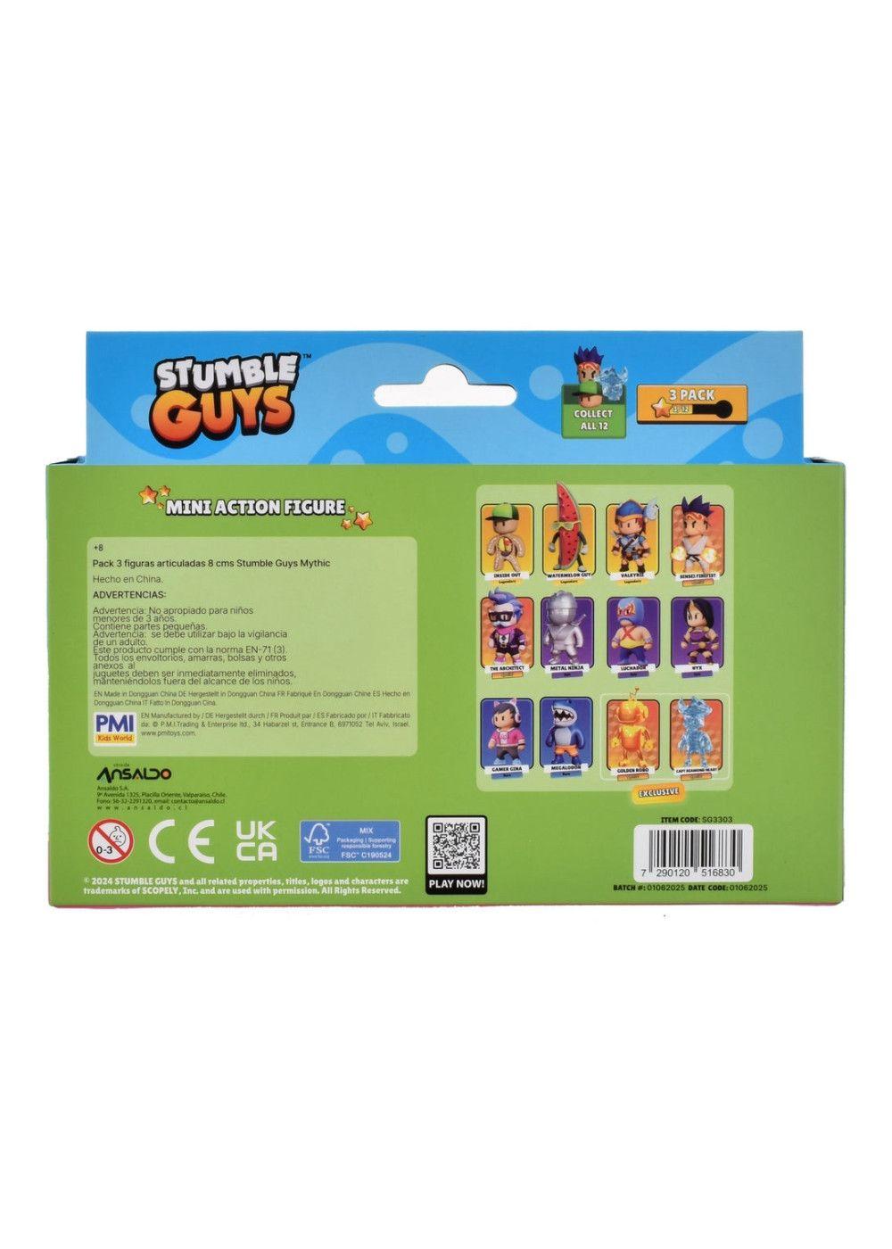 Pack 3 Figuras 8 Cms Stumble Guys - Watermelon Guy-3
