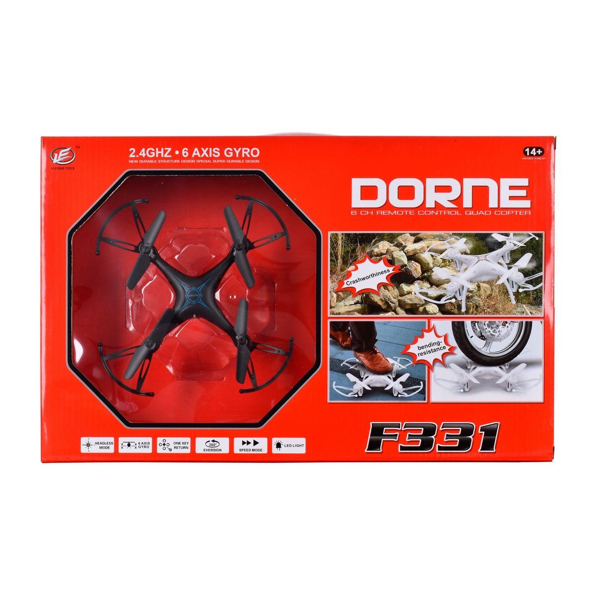 Mini dron Ansaldo con luz LED control remoto negro-3