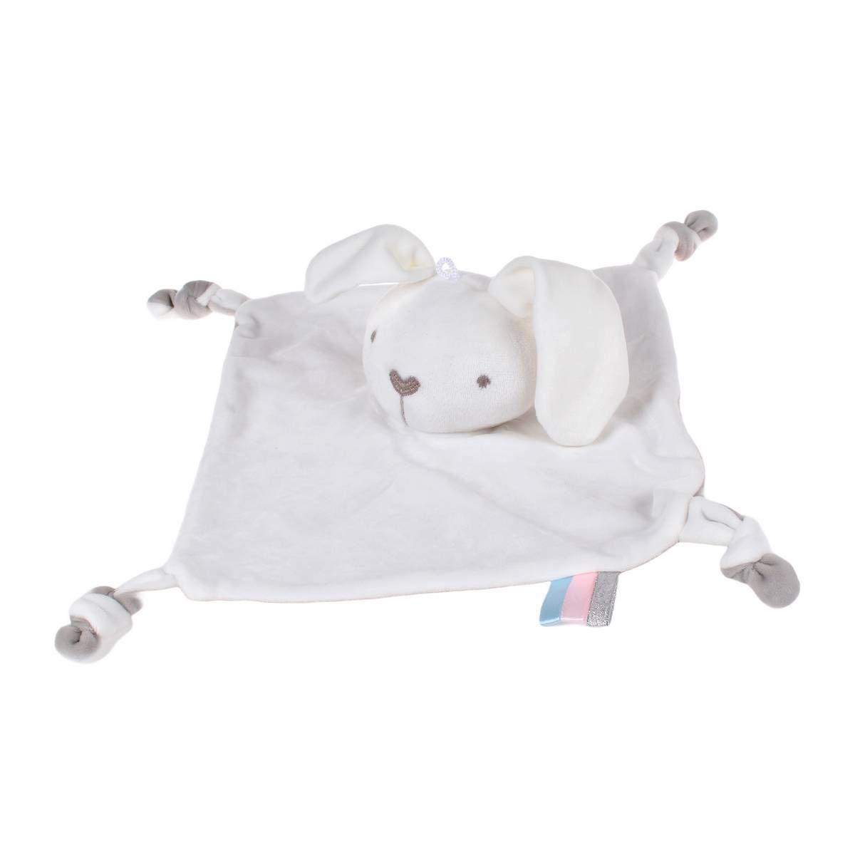 TUTO CONEJO DE PLUSH BLANCO CON SONAJERO - CONEJO-1
