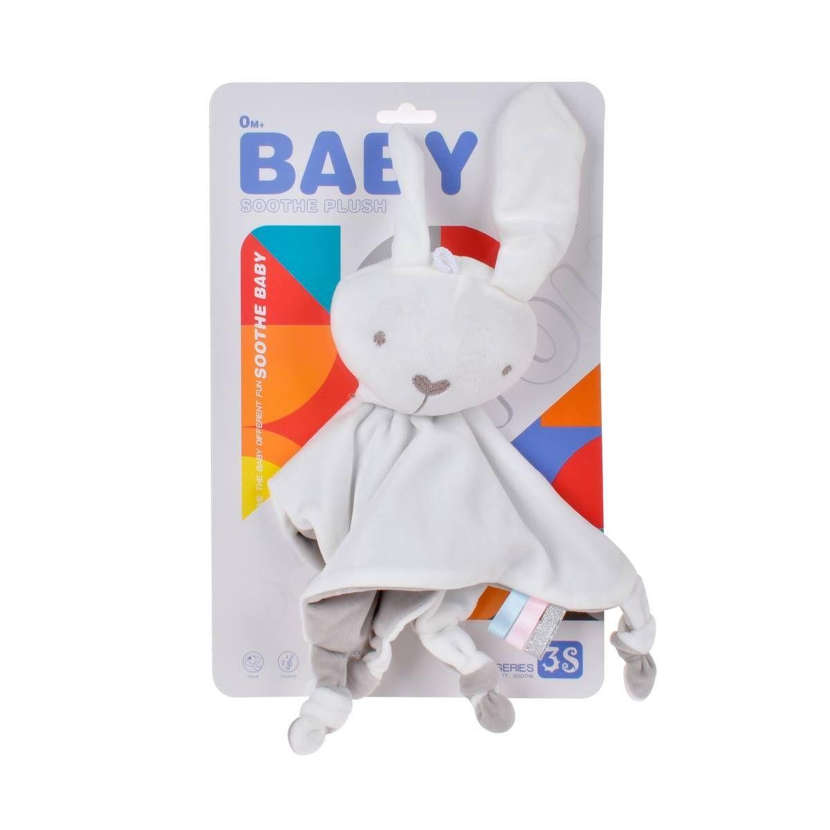 TUTO CONEJO DE PLUSH BLANCO CON SONAJERO - CONEJO-3