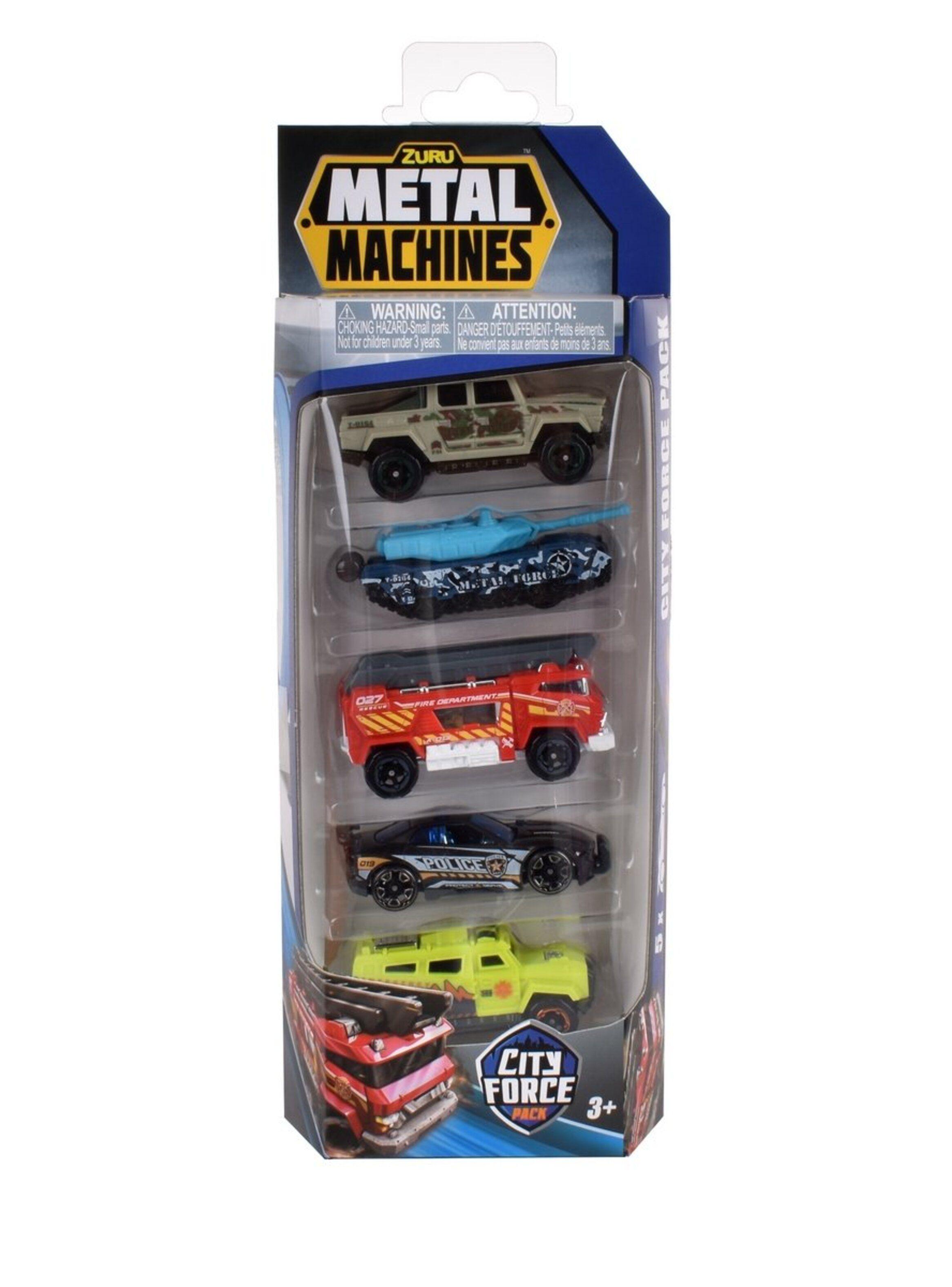 PACK 5 AUTOS CITY FORCE METAL MACHINES-0