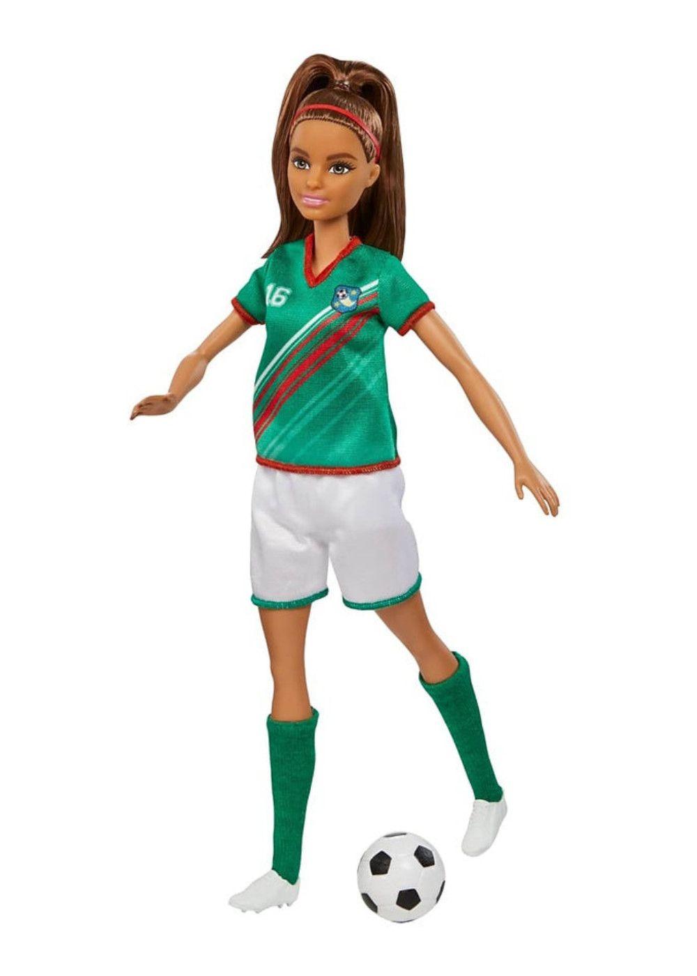 BARBIE JUGADORA DE FUTBOL PLAYERA VERDE-0