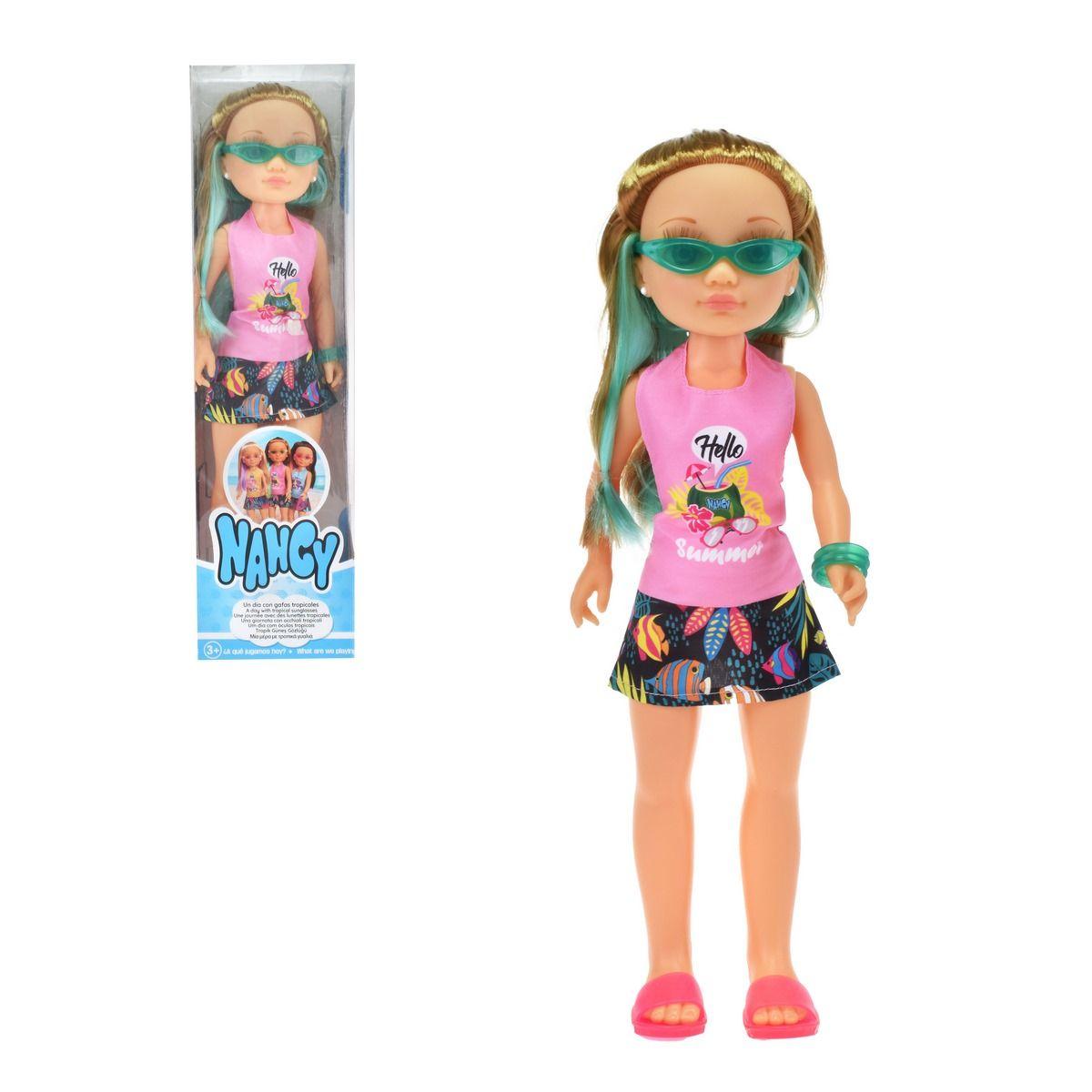 Muñeca Nancy Lentes Tropicales De 43 Cms - Castaño Claro-0