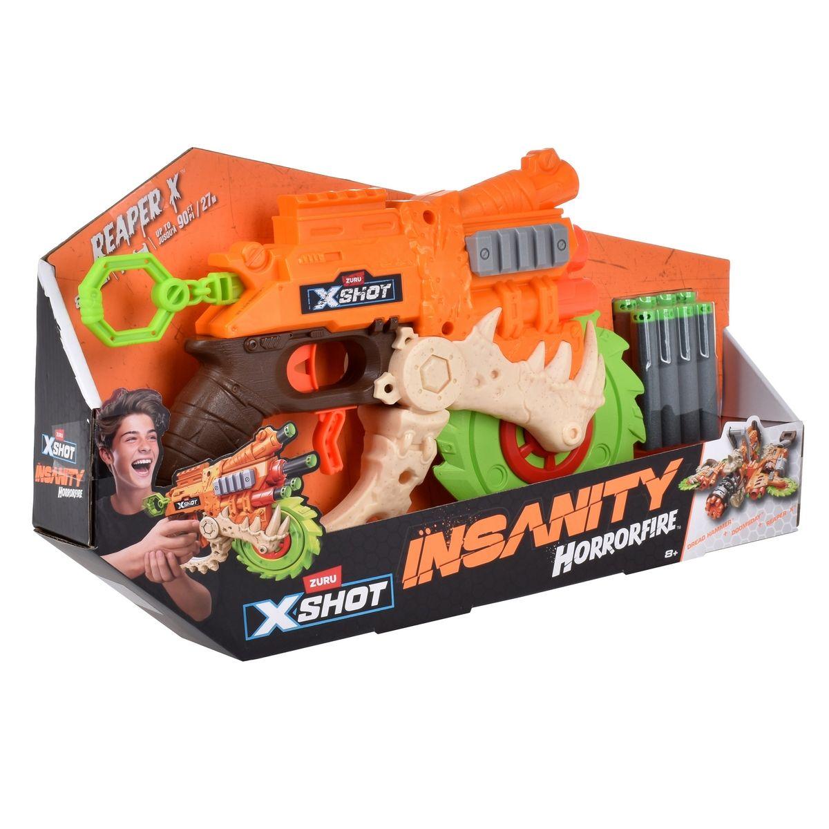 LANZA DARDOS HORROR FIRE REAPER-X CON 8 DARDOS X-SHOT-2