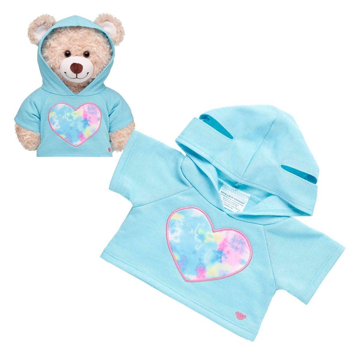 Poleron Con Gorro Celeste Con Corazon Build-a-bear-1