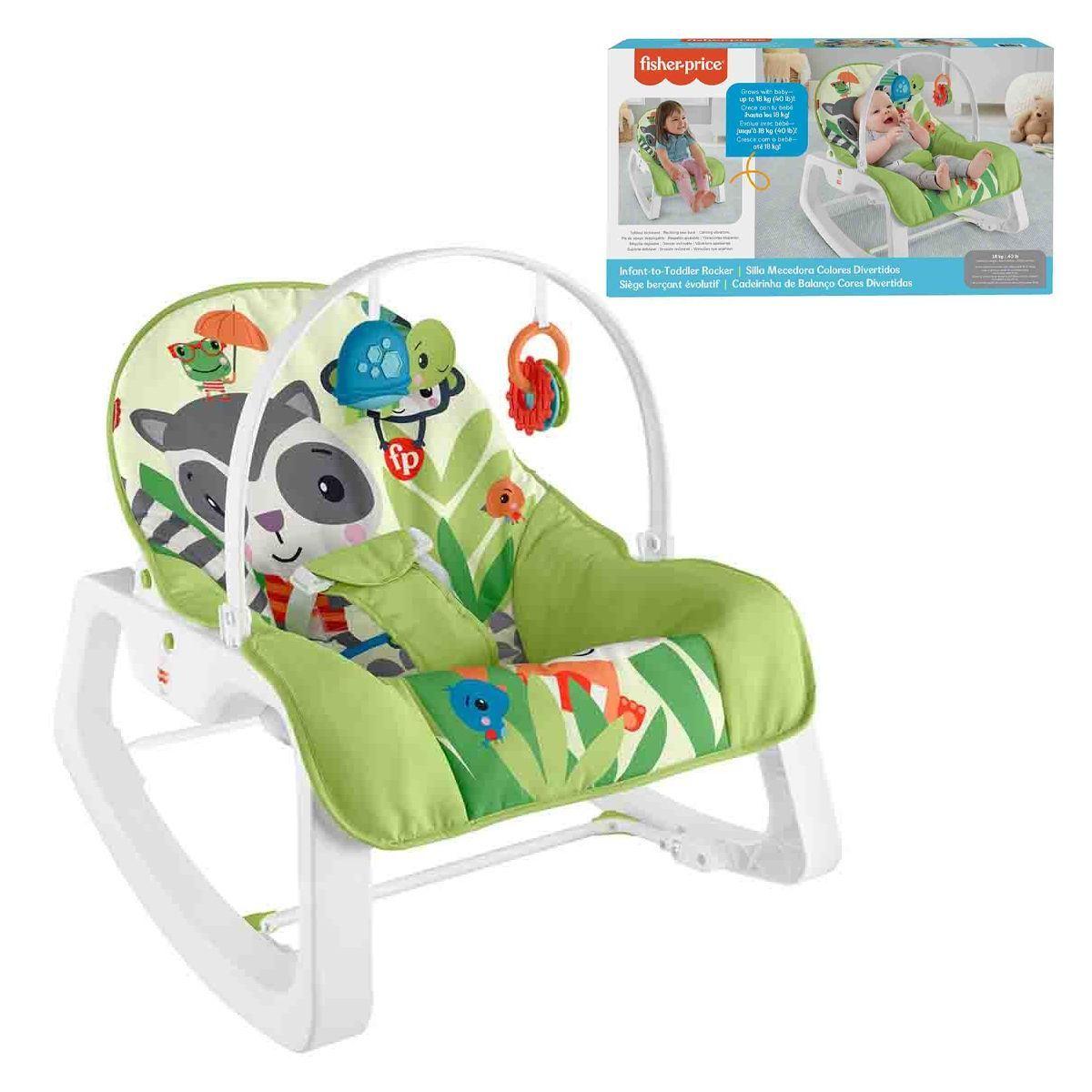 Fisher Price Silla Mecedora Crece Conmigo Animalitos Verde-0