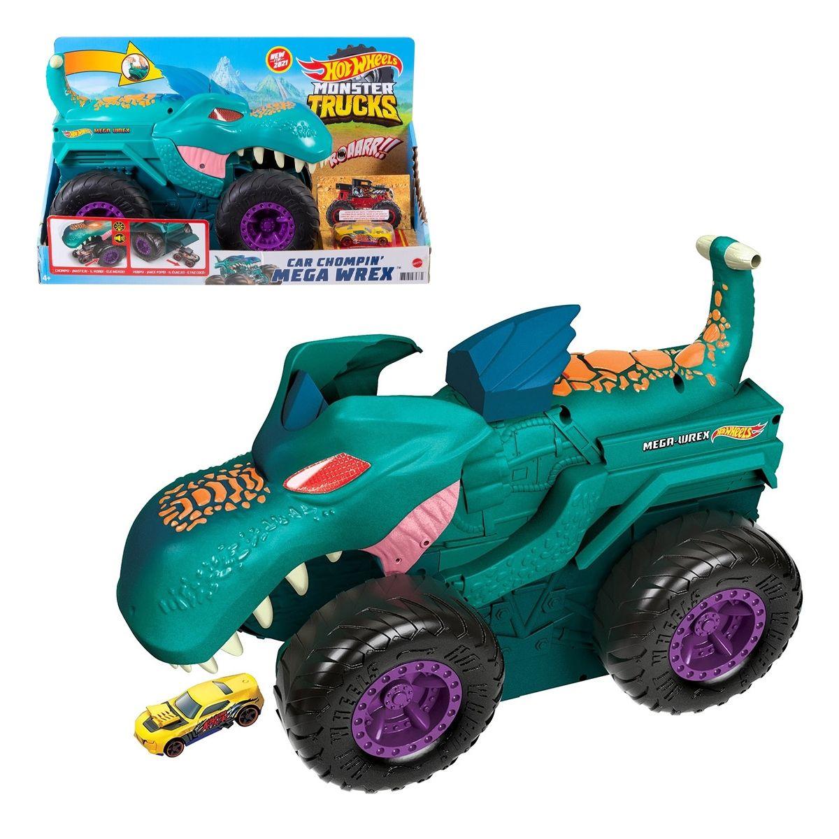Hot Wheels Monster Trucks Mega Wrex Devorador De Autos Matte-0