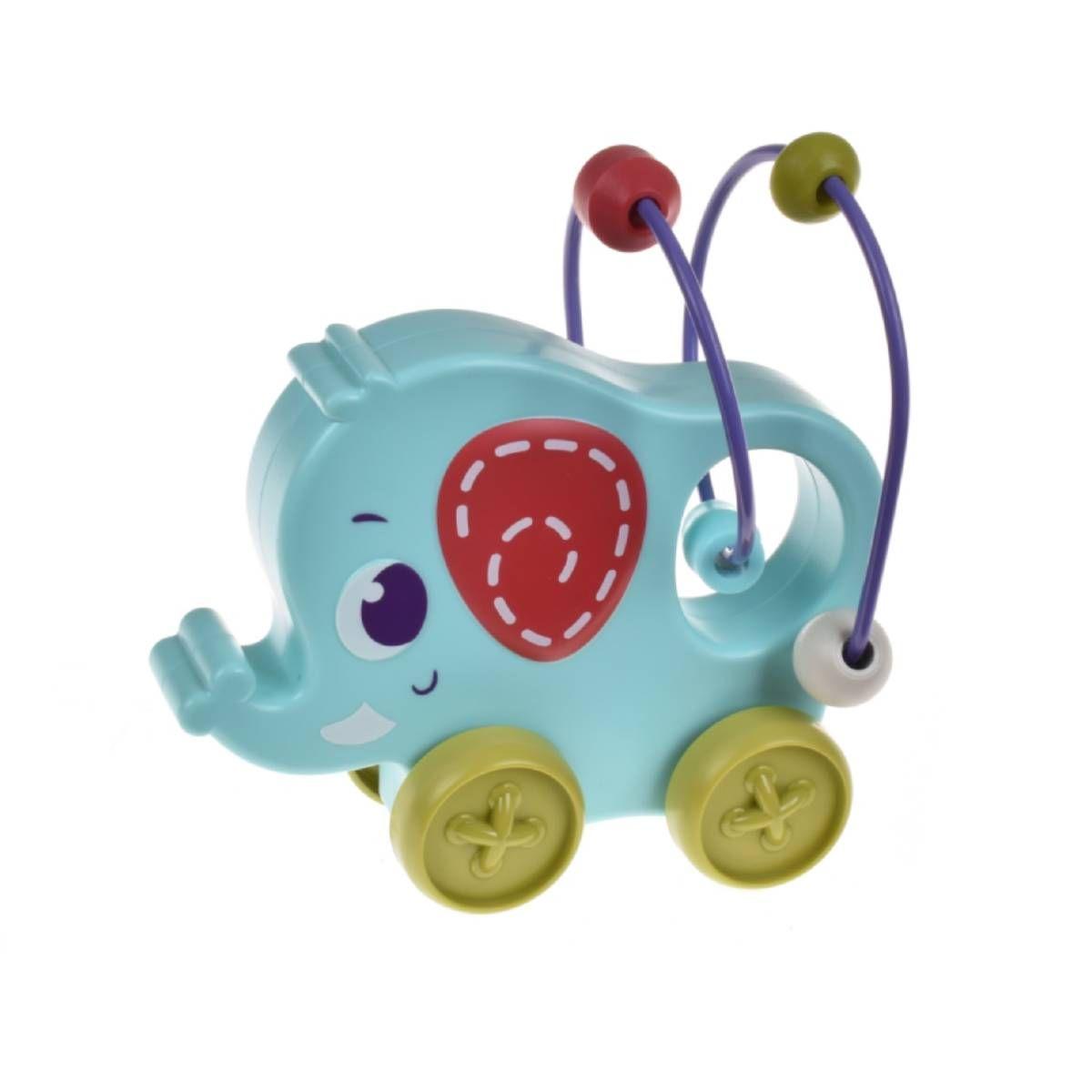 Elefante 15 Cms Con Ruedas A Fricción Y Espiral Con Pelotas-1