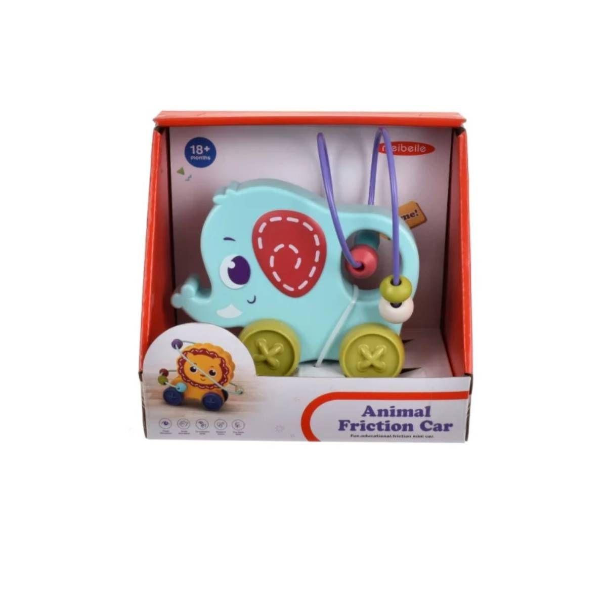 Elefante 15 Cms Con Ruedas A Fricción Y Espiral Con Pelotas-2