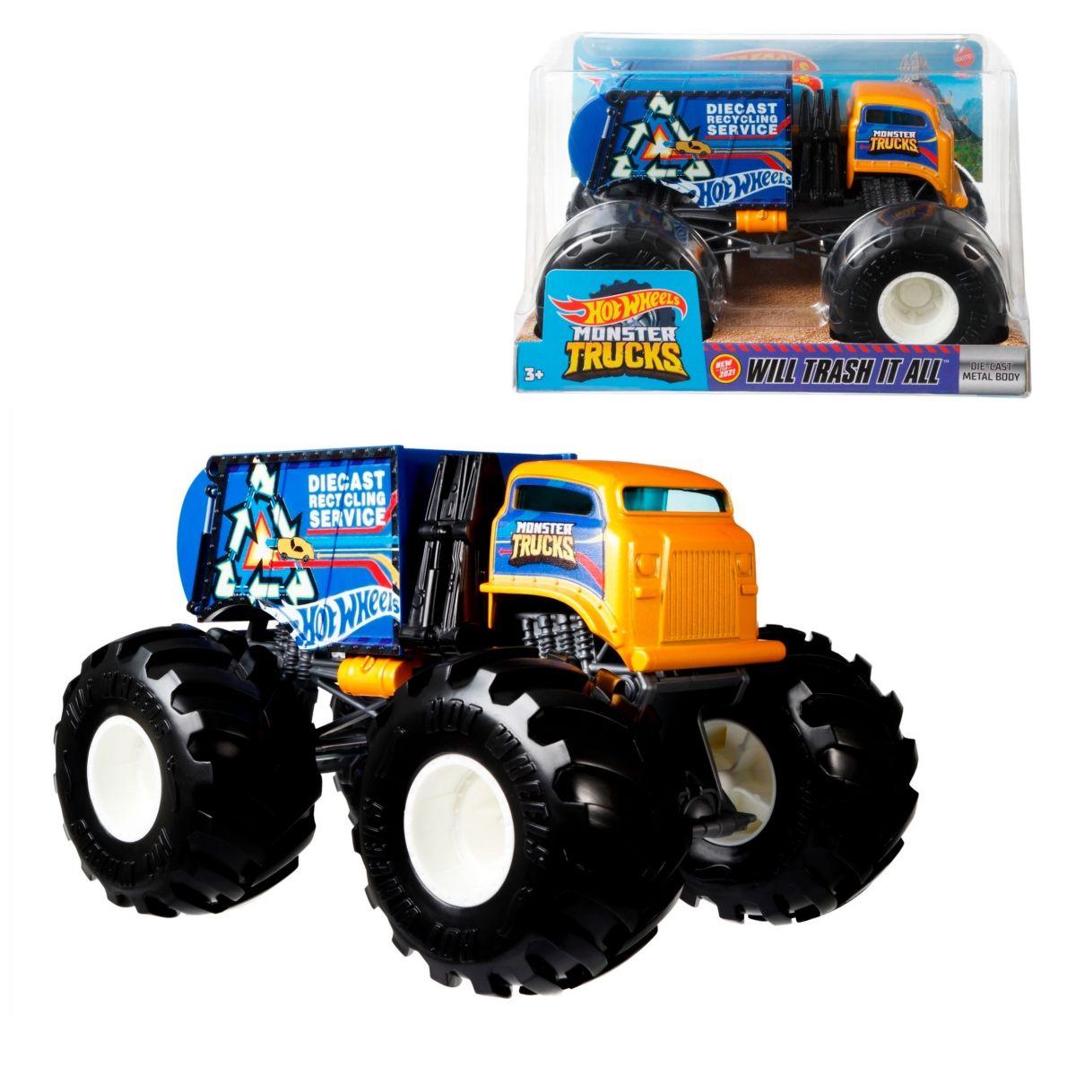 Hot Wheels Monster Trucks Escala 1:24 - Will Trash It All-0