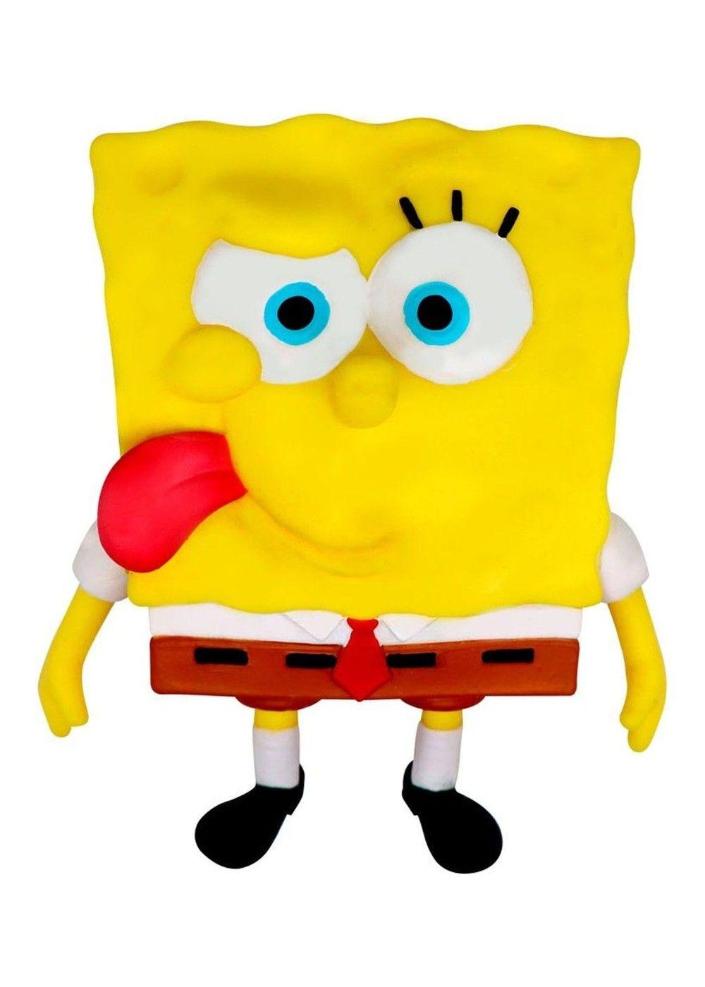 FIGURA STRECH DE GOMA DE 11 A 15 CMS QUE SE ESTIRA BOB ESPONJA -  BOB ESPONA LENGUA AFUERA-2