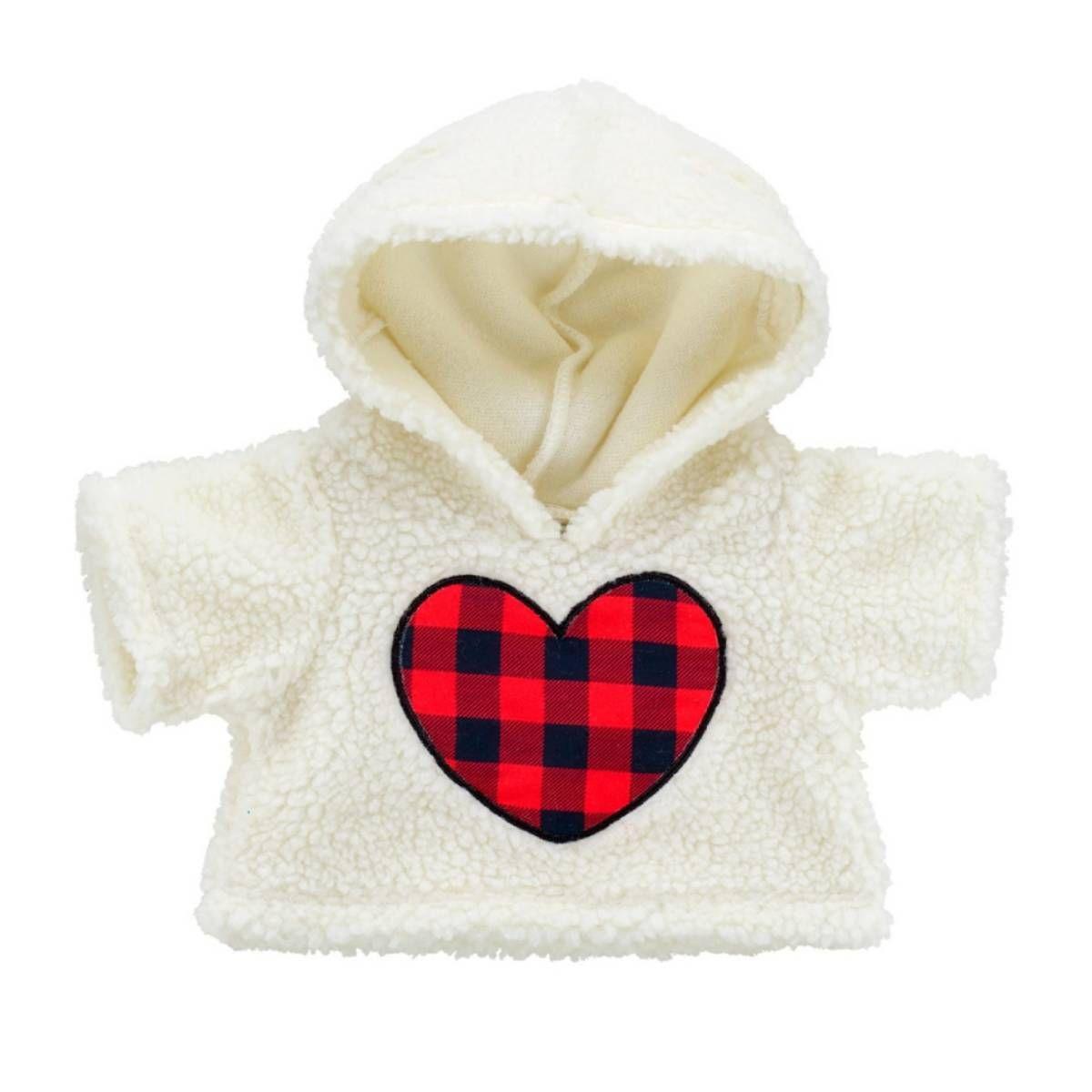 Poleron Blanco Piel Con Corazón A Cuadros Build-A-Bear-1