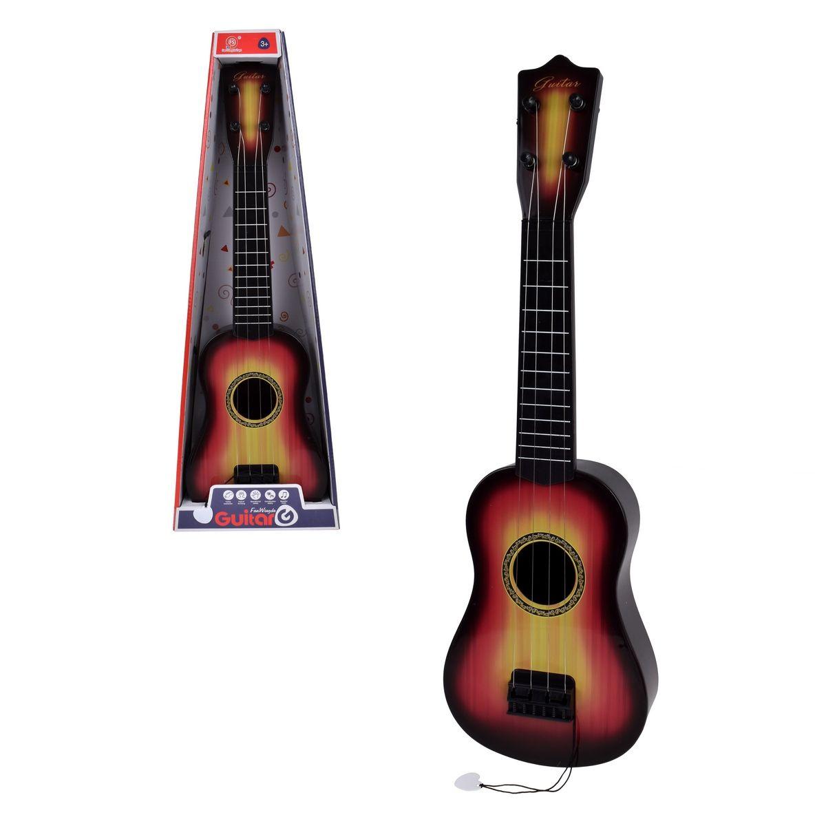 GUITARRA ACUSTICA DE 52 CM CON UÑETA - CAFÉ-ROJO-3