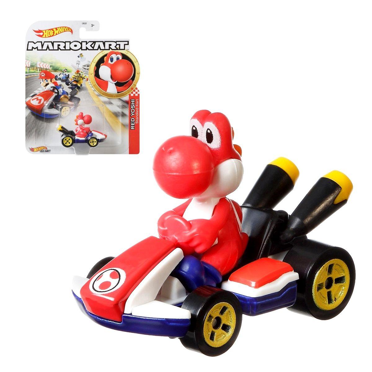 Hot Wheels Mario Kart Personajes Escala 1:64 - Red Yoshi-0