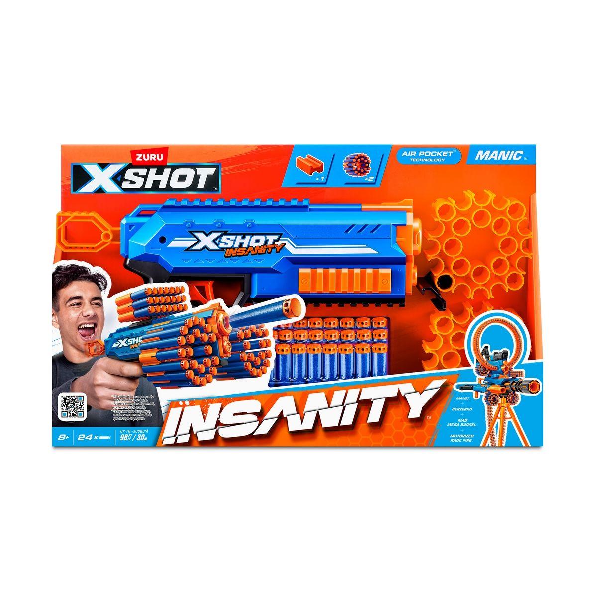LANZA DARDOS INSANITY MANIC CON 24 DARDOS X-SHOT-3