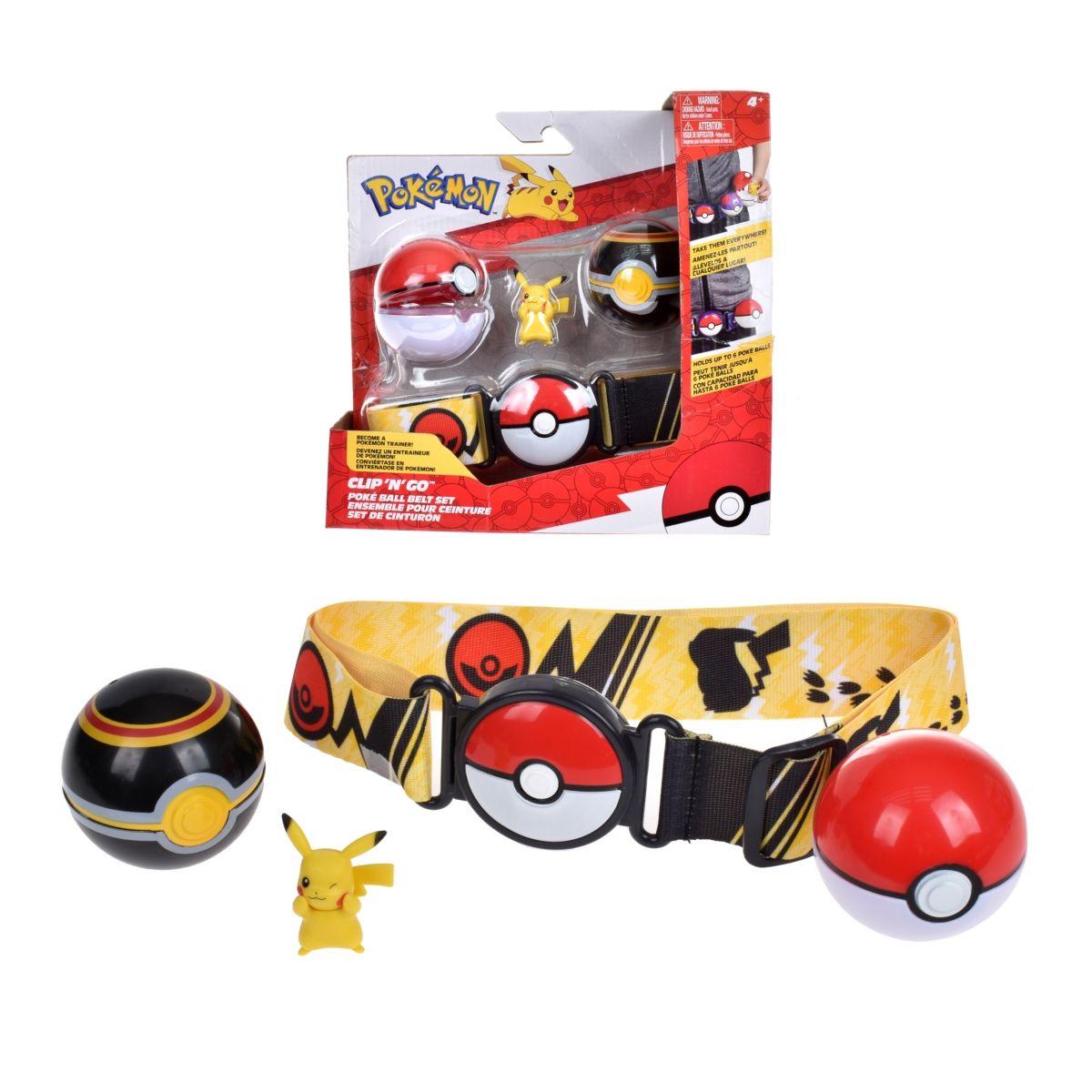 Cinturon Entrenador Con 2 Pokebolas Y Figura Pokemon - Pikac-0