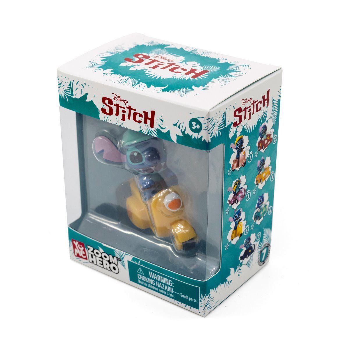 VEHICULO CON FIGURA STITCH PULLBACK - STITCH MOTOCICLETA AMARILLA-1