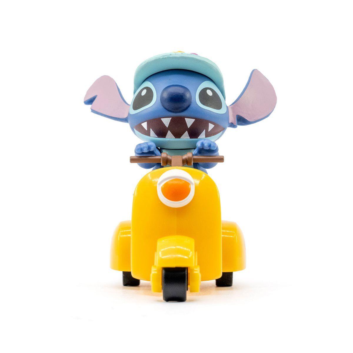 VEHICULO CON FIGURA STITCH PULLBACK - STITCH MOTOCICLETA AMARILLA-3