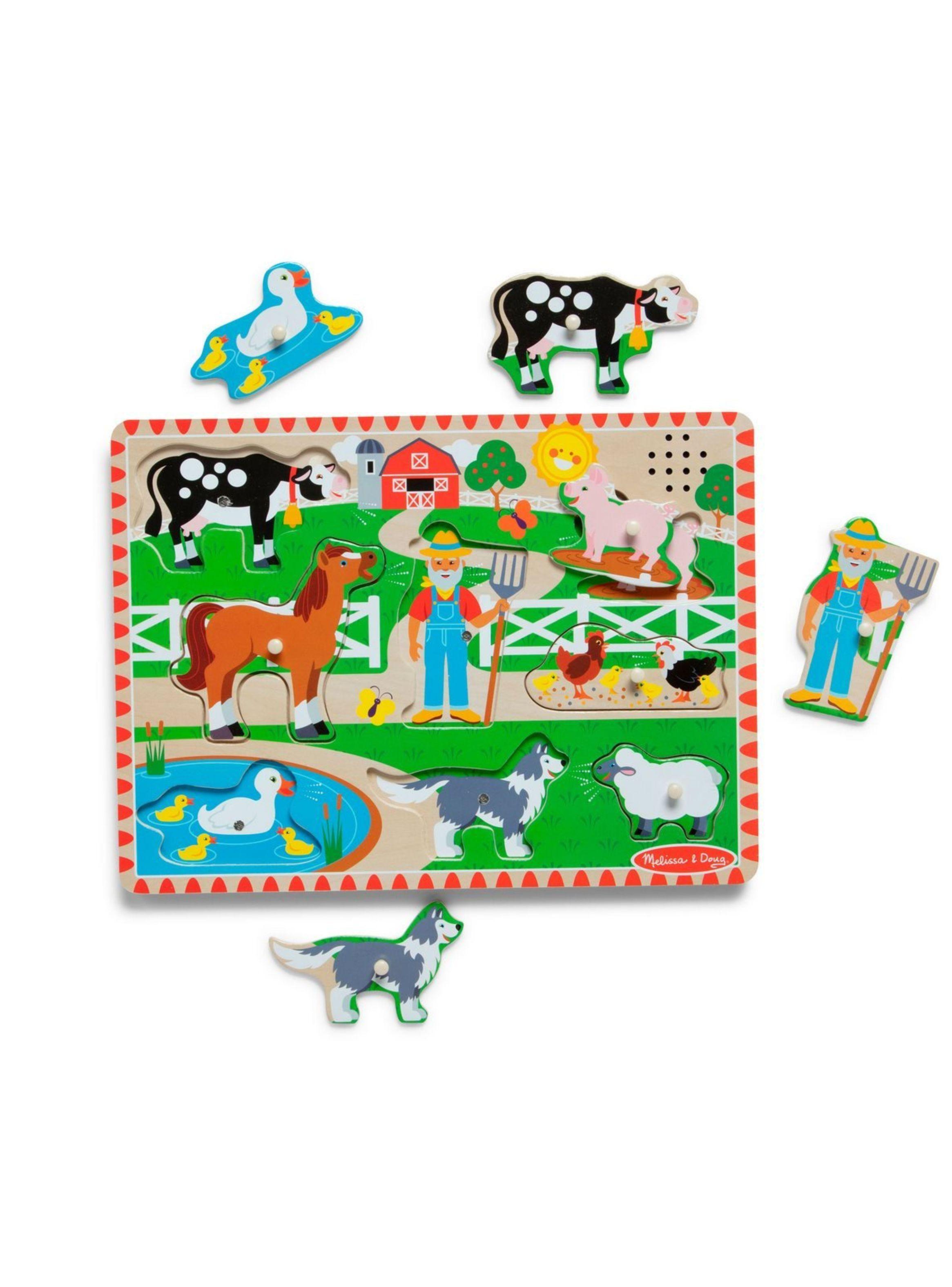 Rompecabezas Melissa and Doug 8 piezas con sonido granja-0