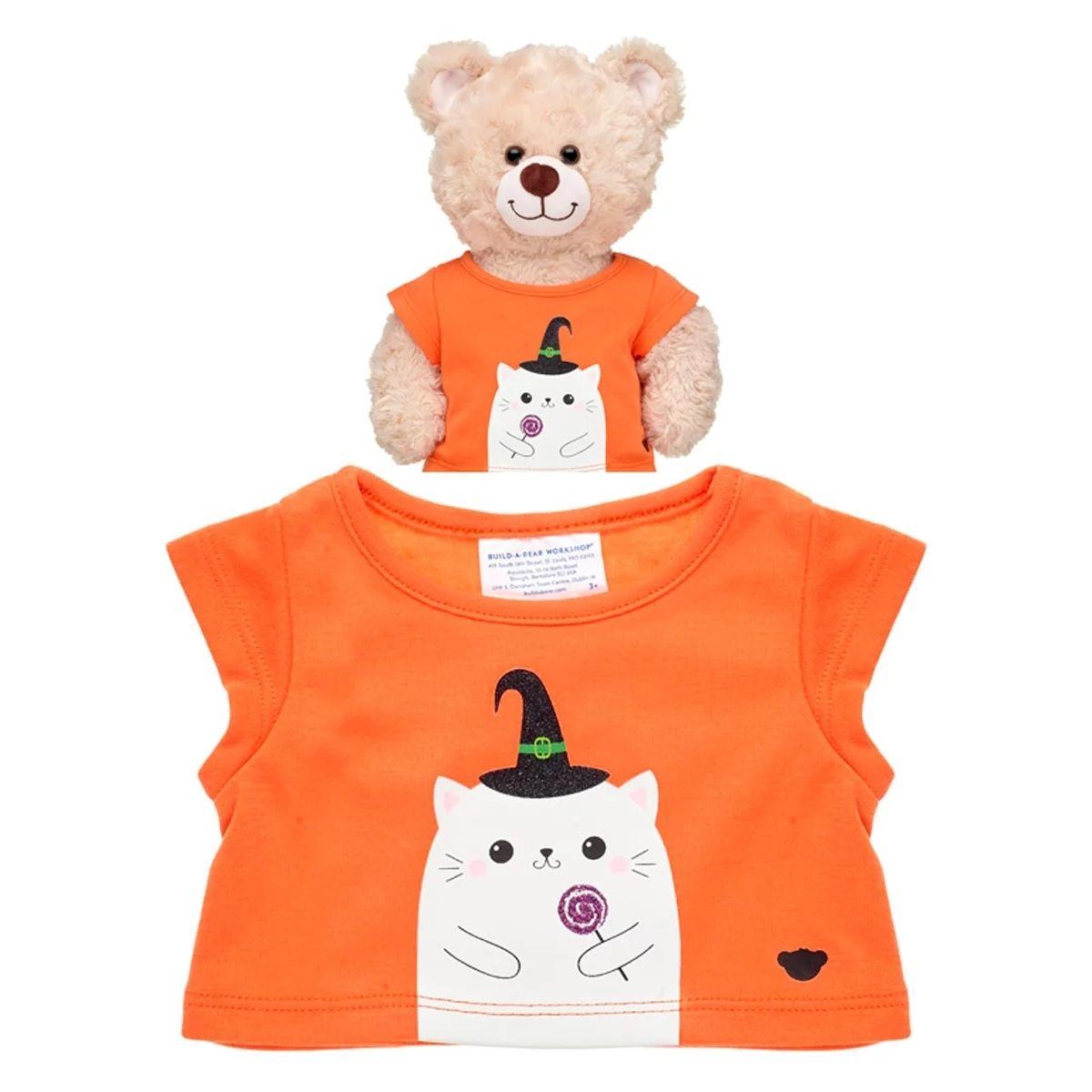 Polera Naranja Gatita Bruja Halloween Build-A-Bear-0